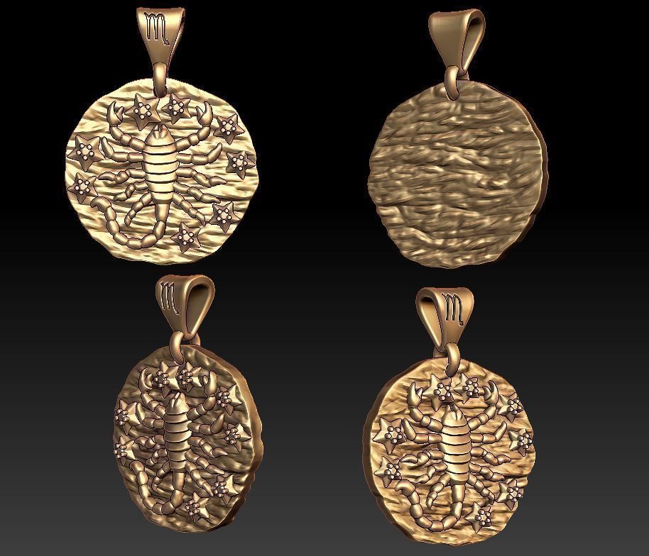 horoscope pendant set 3D print model_11