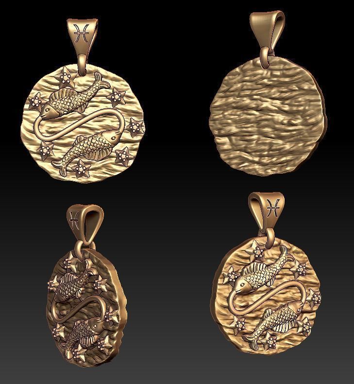 horoscope pendant set 3D print model_12