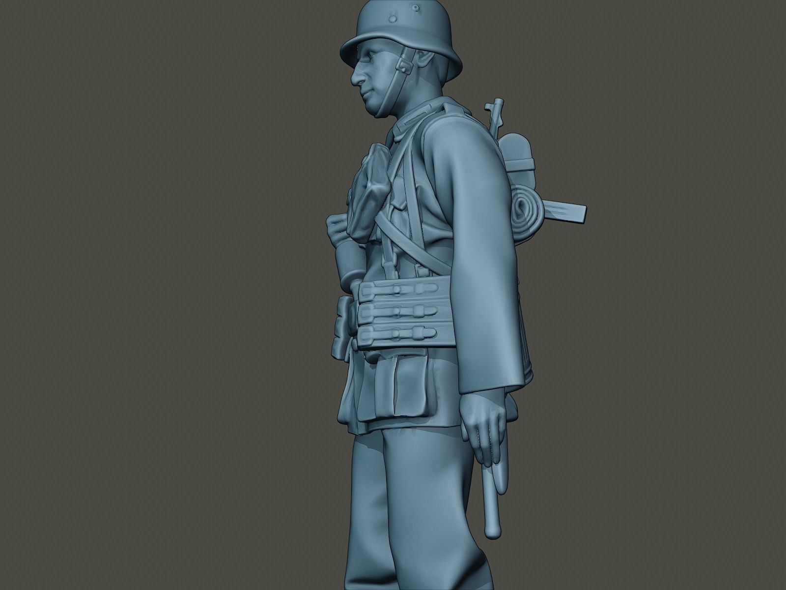 German soldier ww2 walk G2 3D print model_16