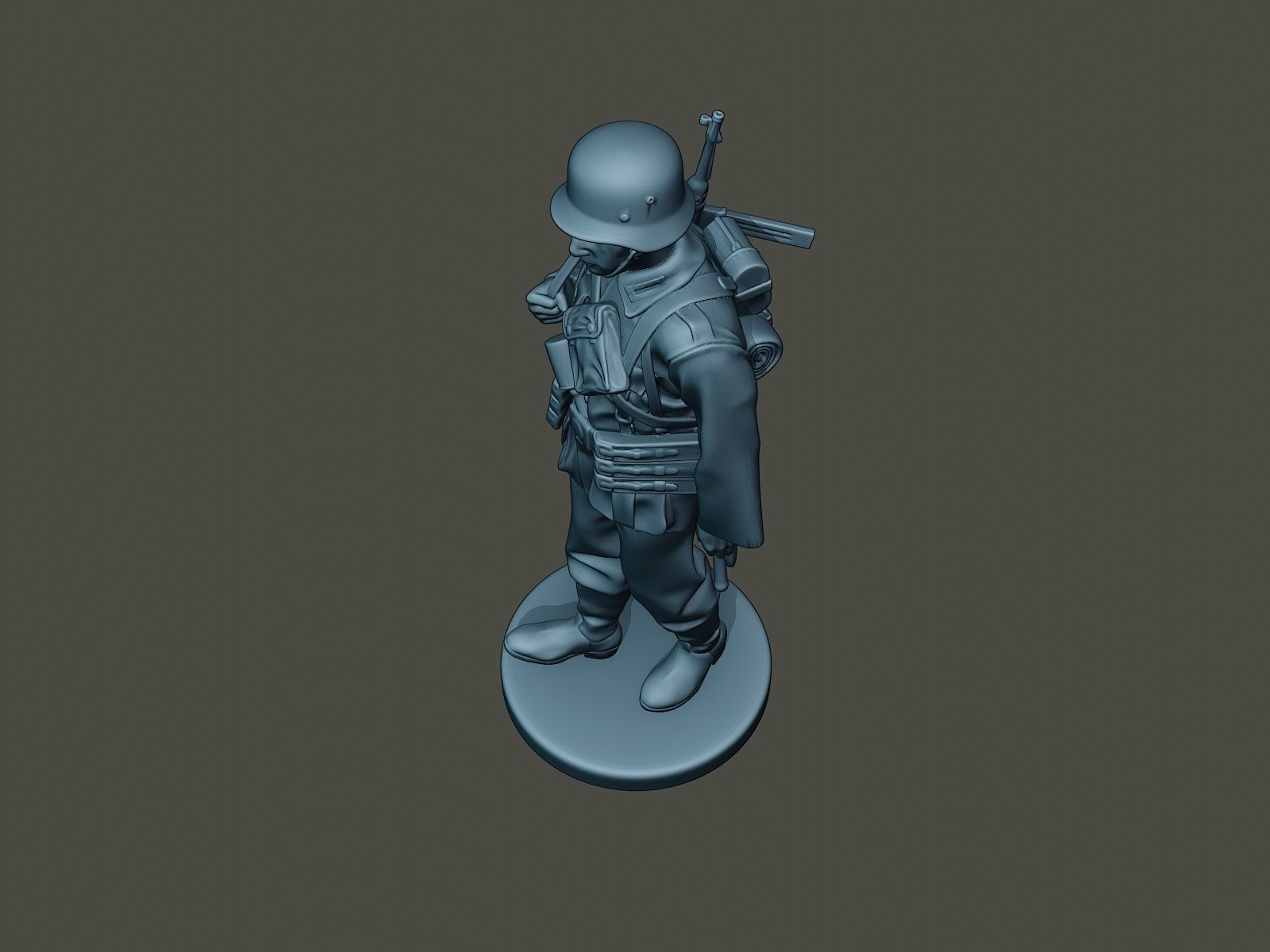 German soldier ww2 walk G2 3D print model_14