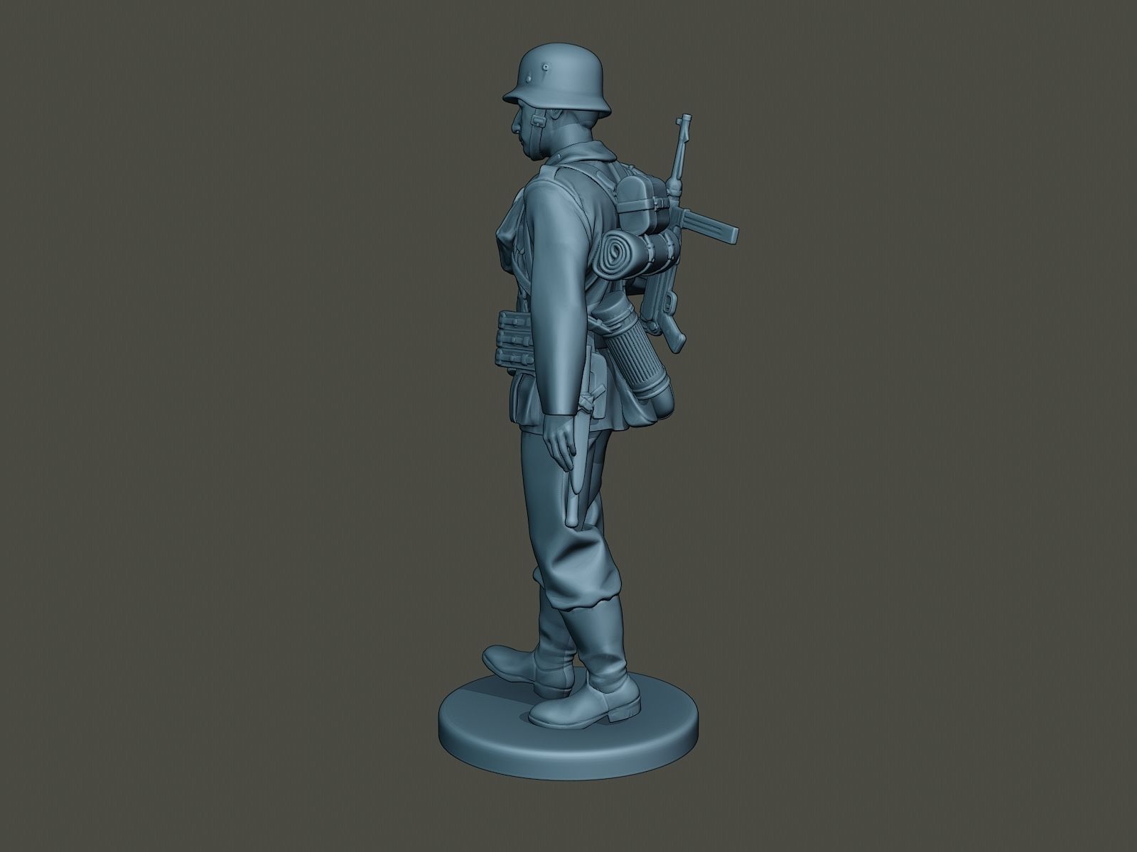 German soldier ww2 walk G2 3D print model_3