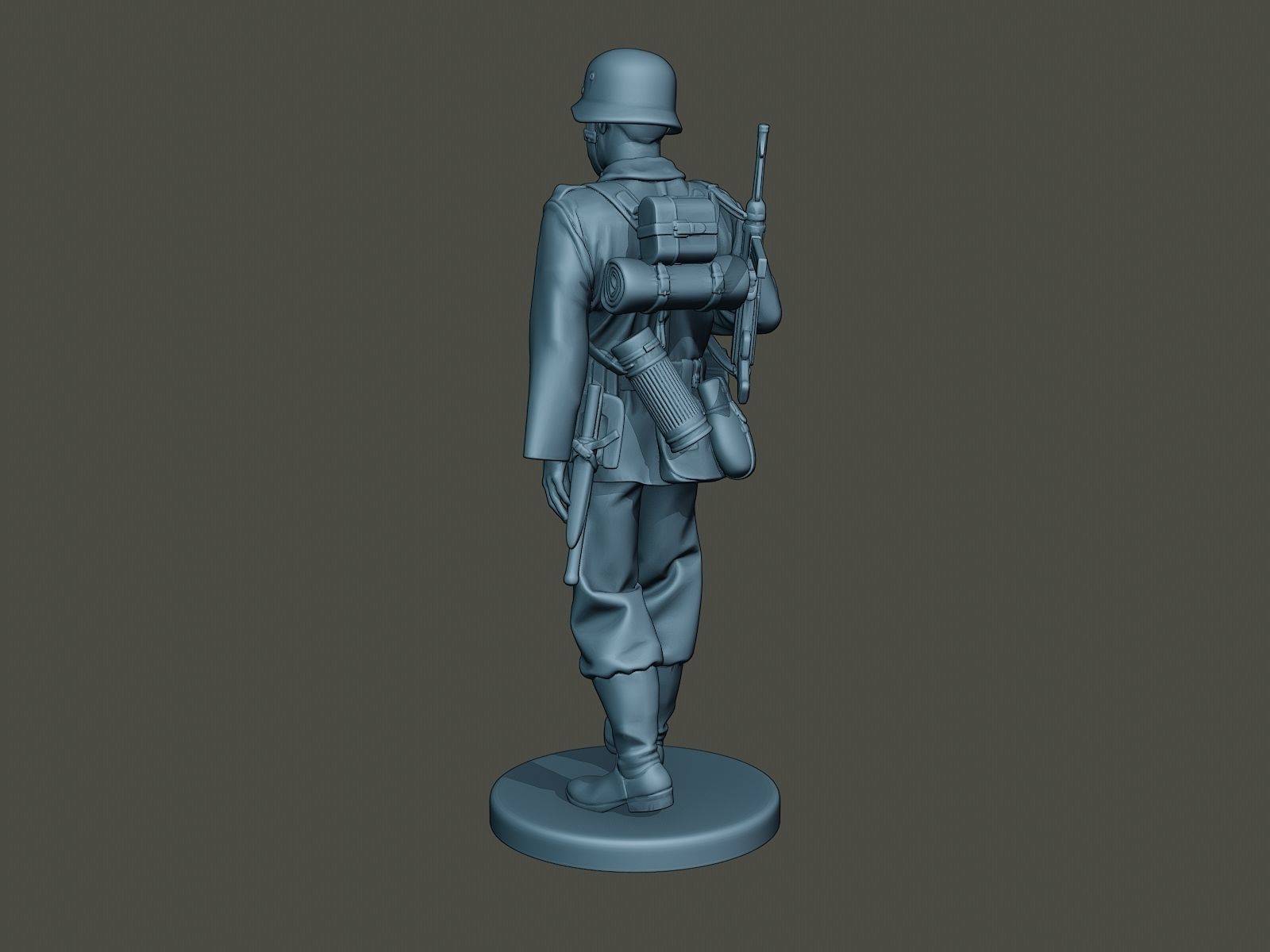 German soldier ww2 walk G2 3D print model_4