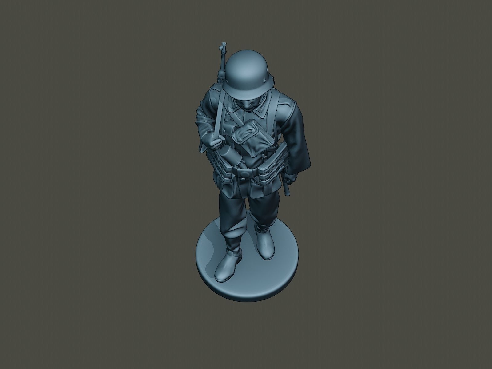 German soldier ww2 walk G2 3D print model_13