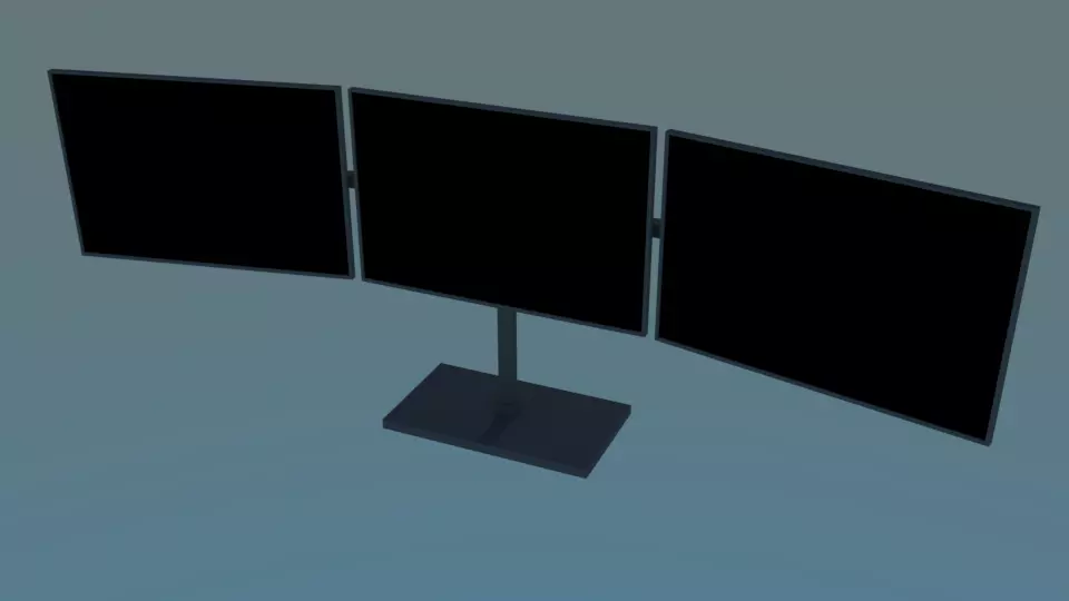 Triple monitor setup Free 3D model