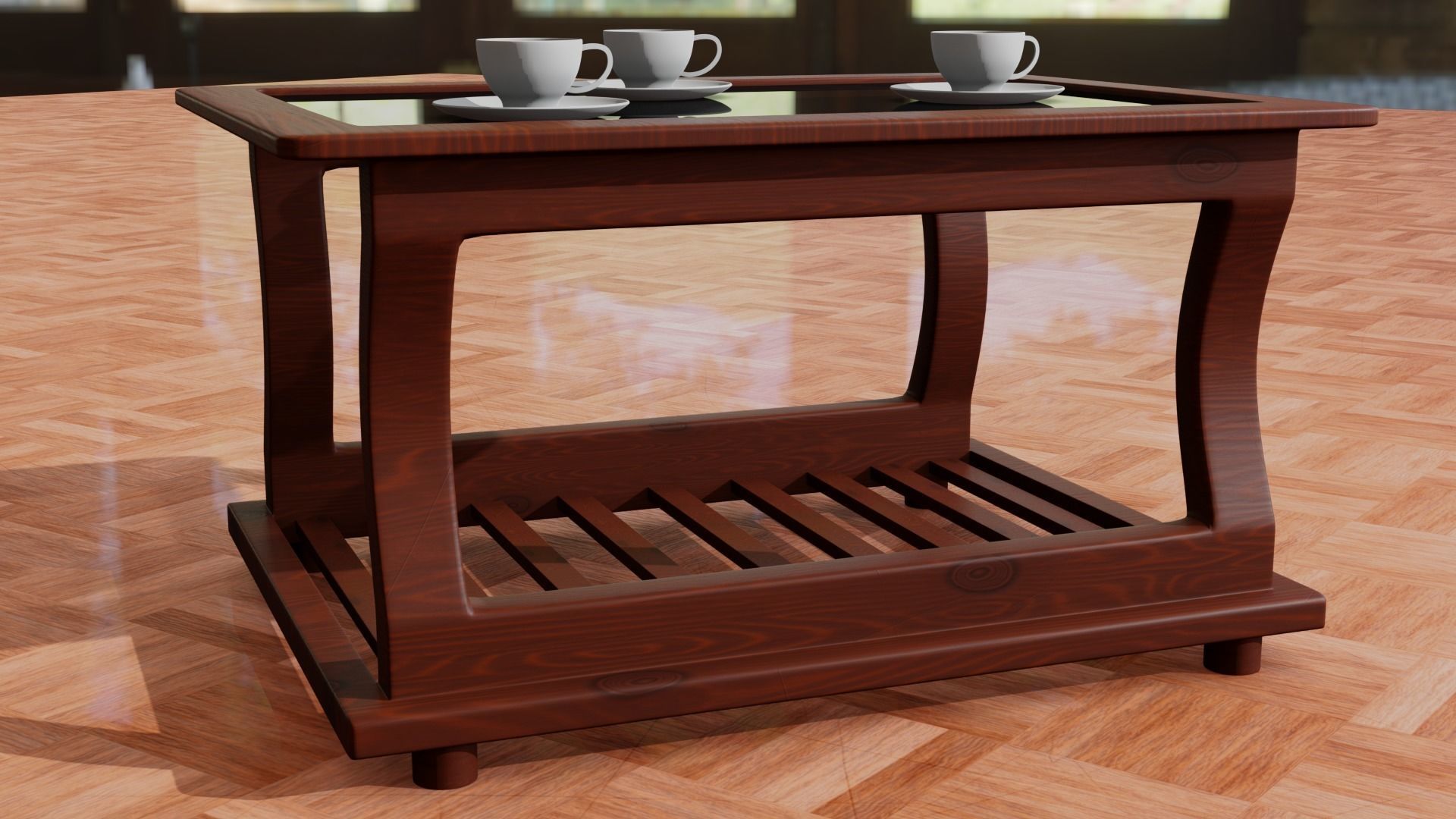 Restaurant Tea Table 3D model Low-poly 3D model_6