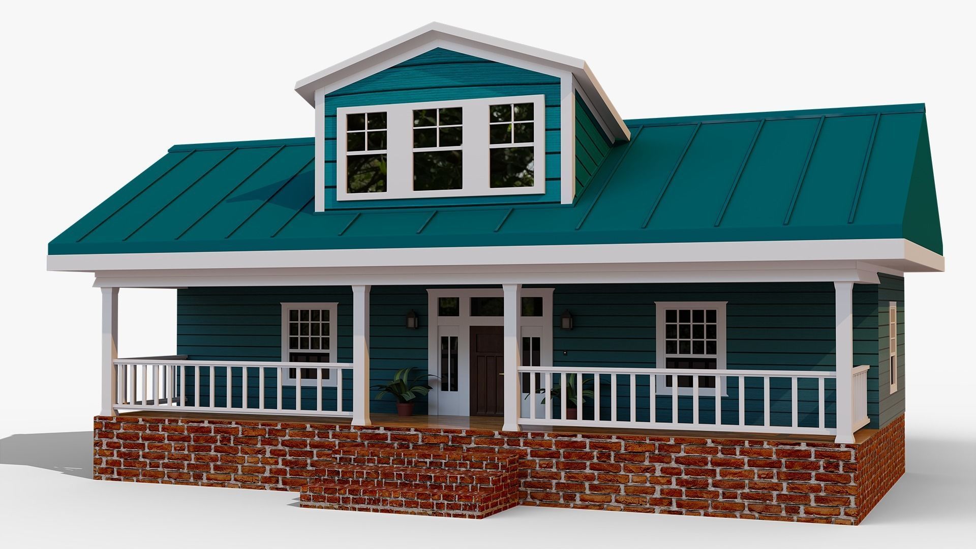 Exterior House Scene 3D Model Low-poly 3D model_8
