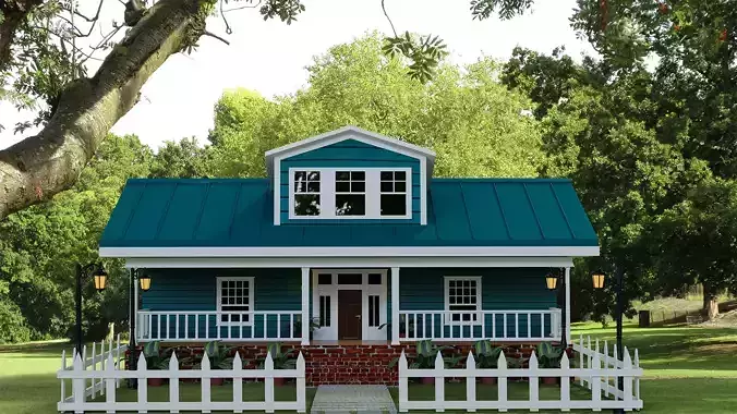 Exterior House Scene 3D Model Low-poly 3D model Exterior House Scene 3D Model Low-poly 3D model