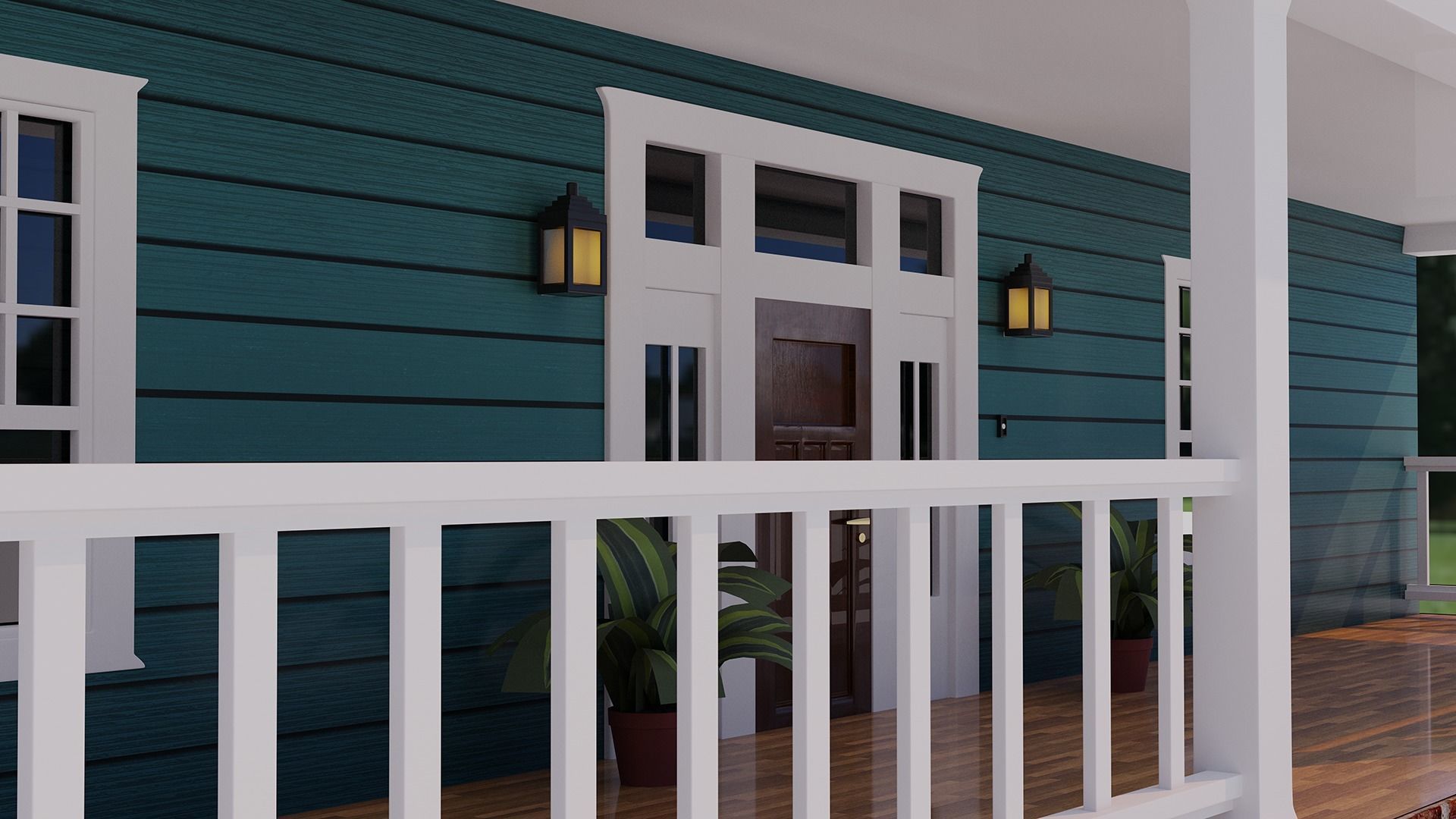 Exterior House Scene 3D Model Low-poly 3D model_4