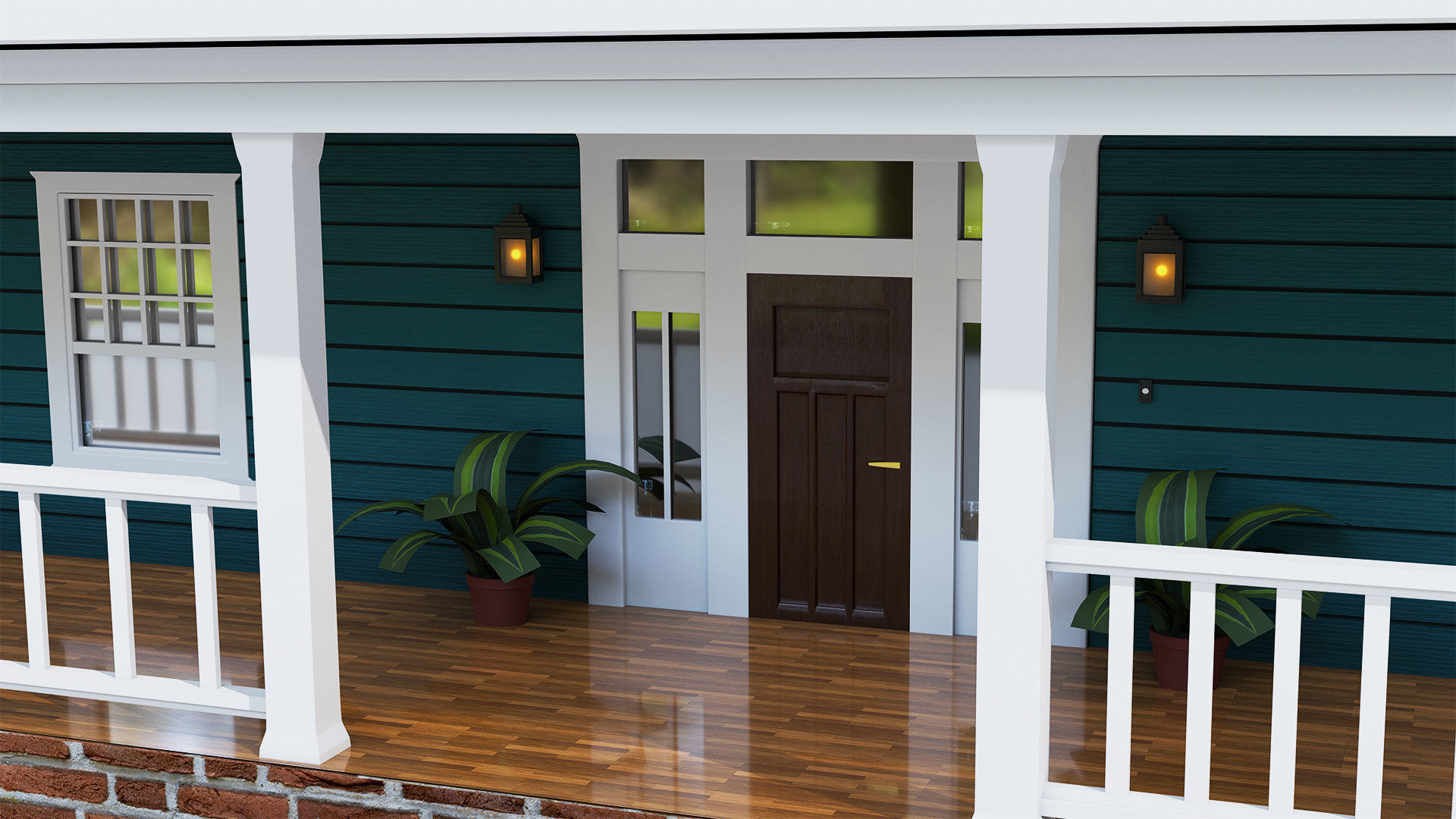 Exterior House Scene 3D Model Low-poly 3D model_5