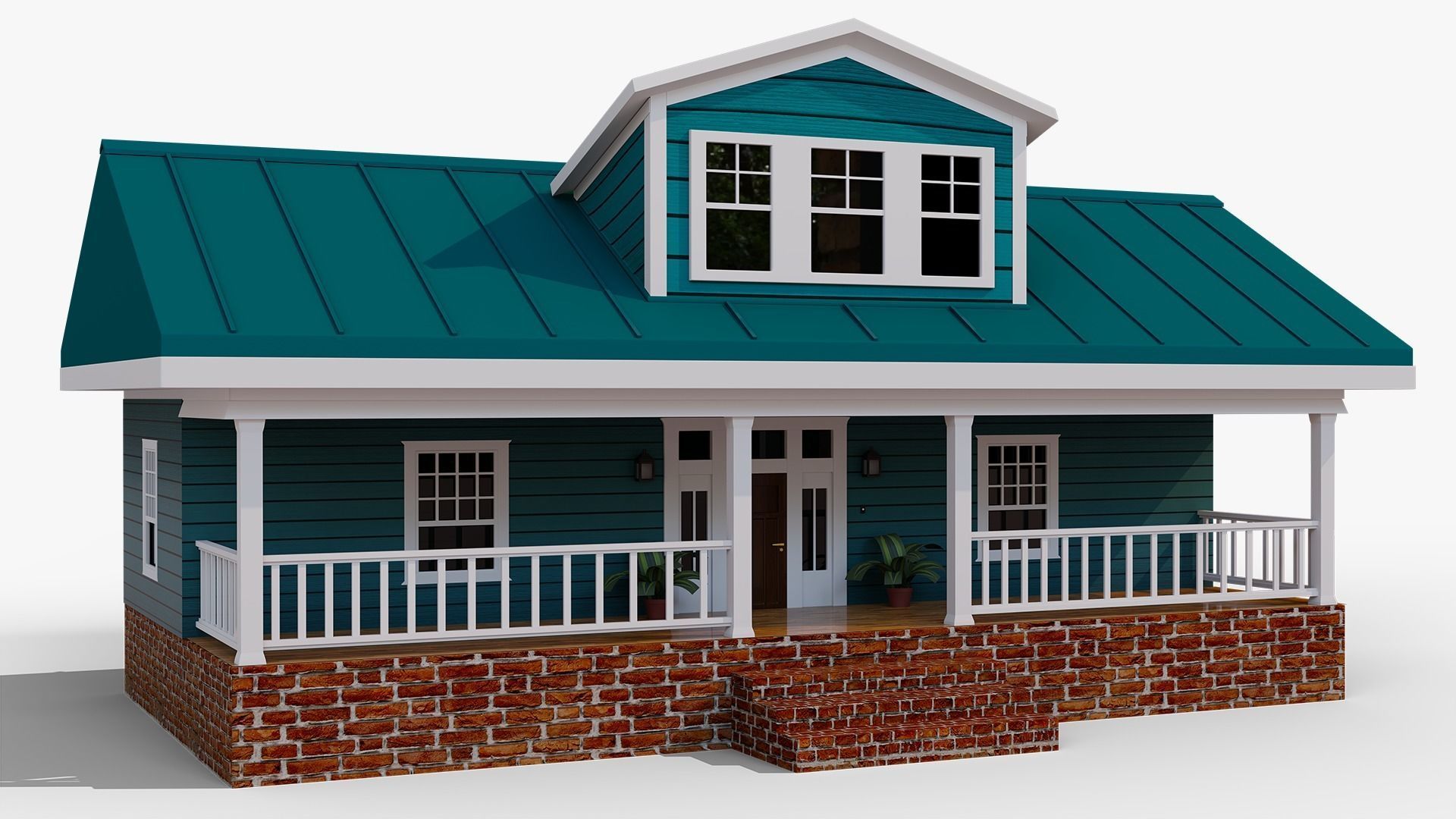 Exterior House Scene 3D Model Low-poly 3D model_9