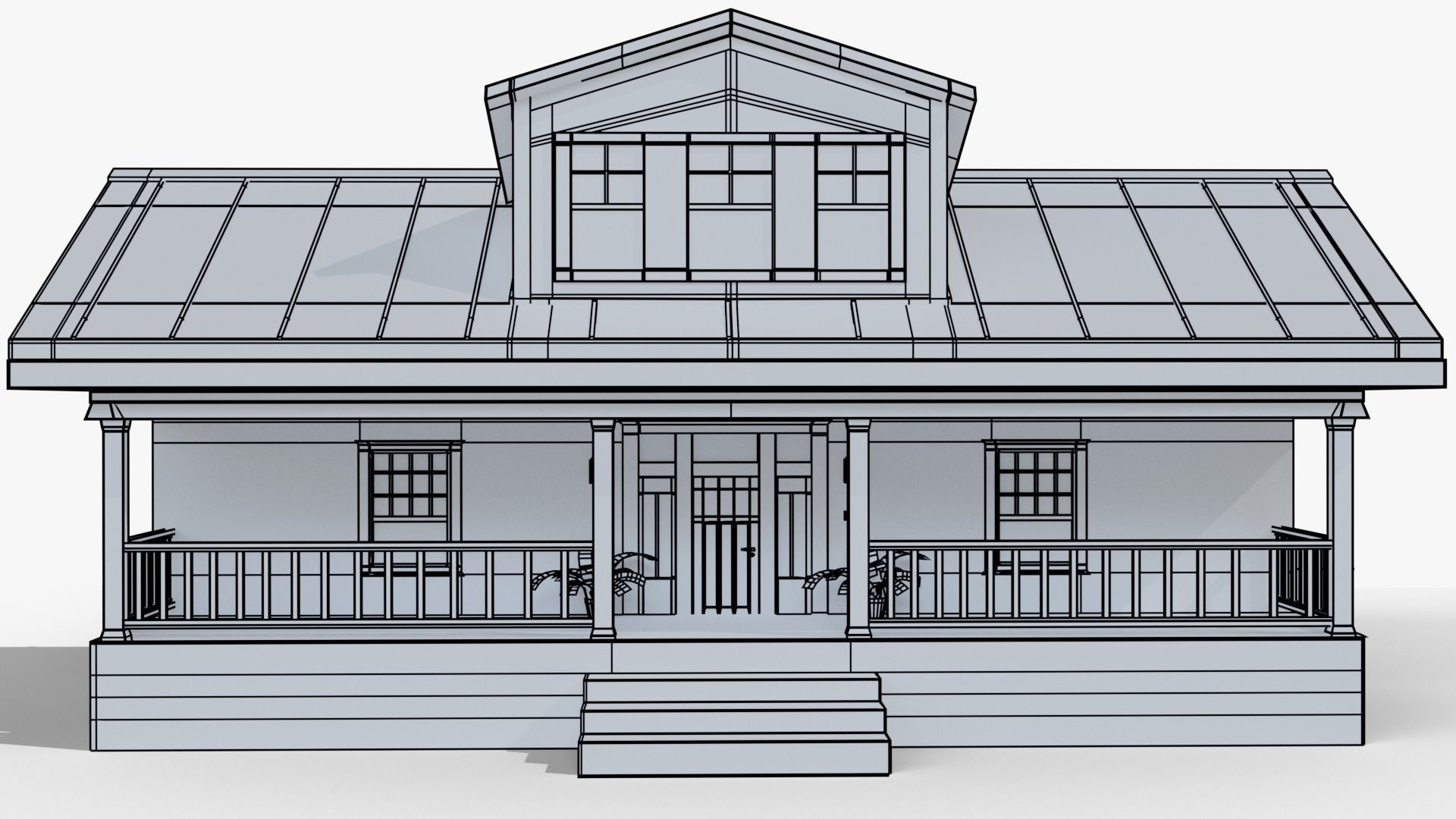 Exterior House Scene 3D Model Low-poly 3D model_10