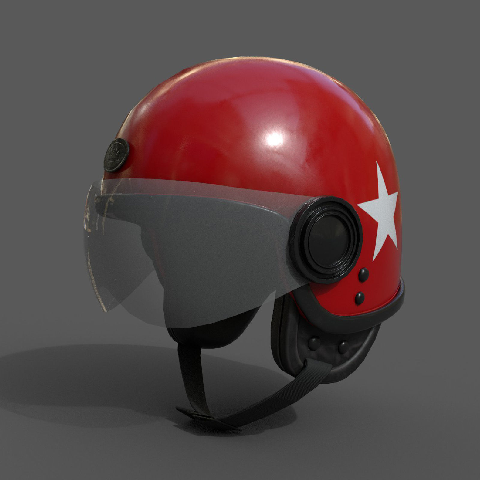 Helmet scifi racer Generic sport Color 3d model  Low-poly 3D model_2