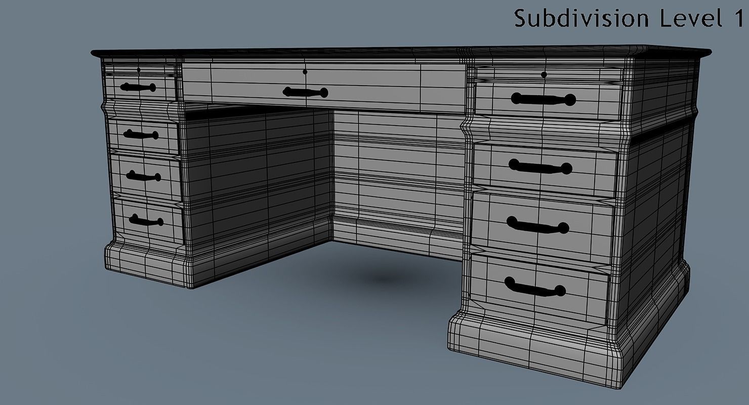 Office Table 3d Model 3D model_11