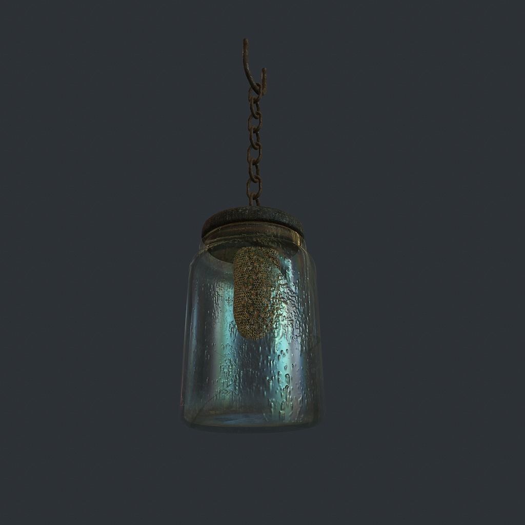 Bees Jar Animated 2 Low-poly 3D model_3