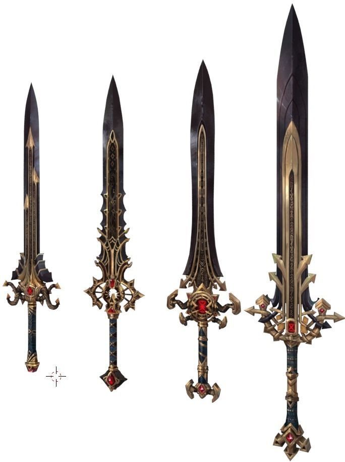 Set of Swords Low-poly 3D model_3