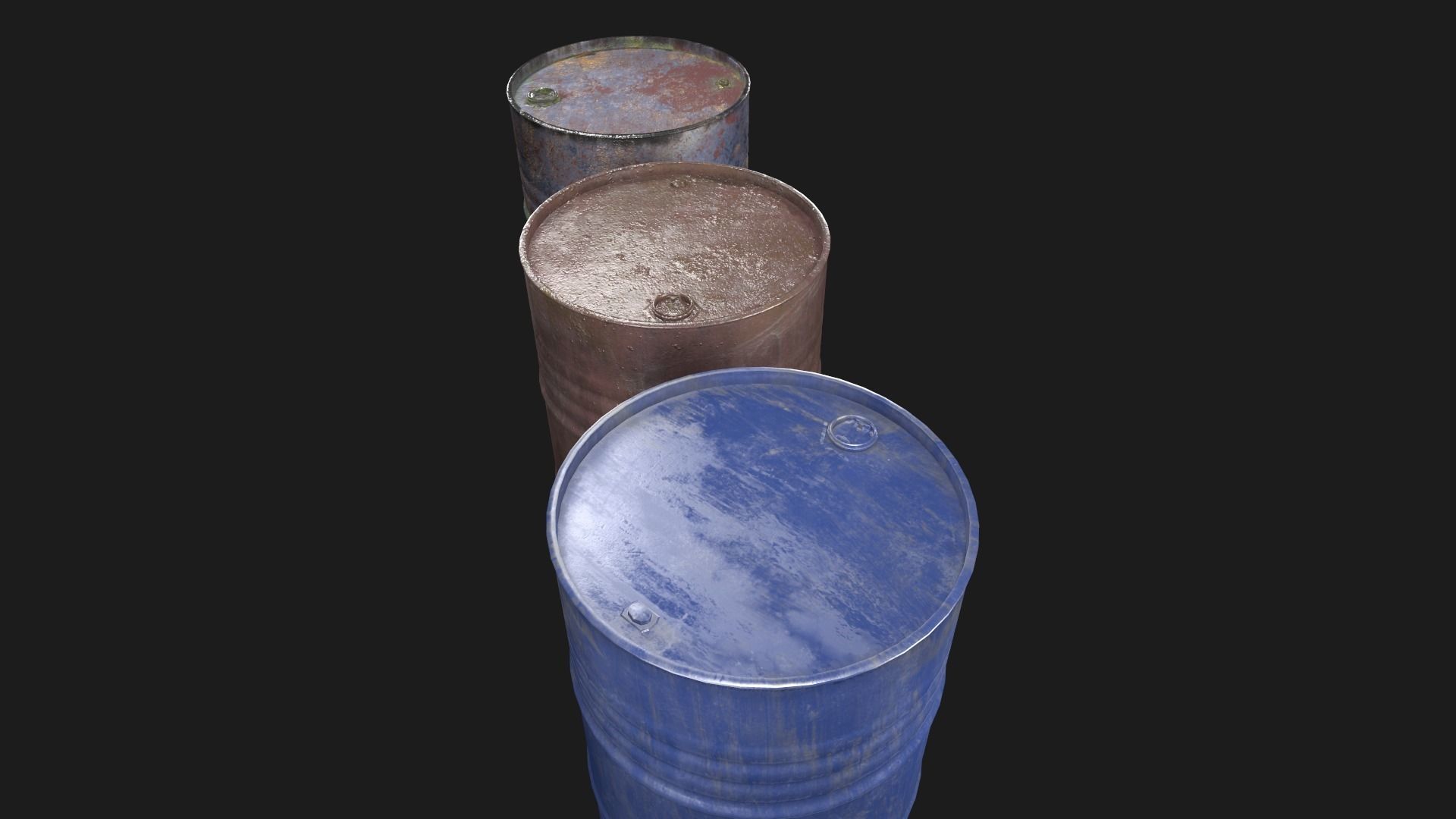 Detailed Barrel Pack Low-poly 3D model_5