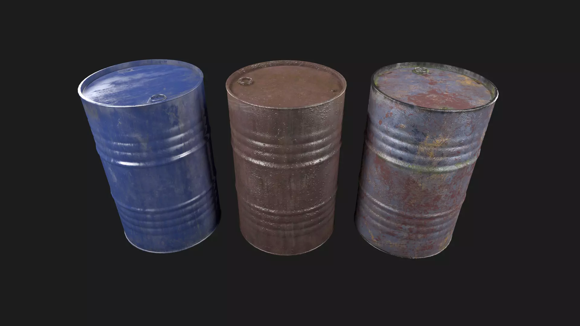 Detailed Barrel Pack Low-poly 3D model_0