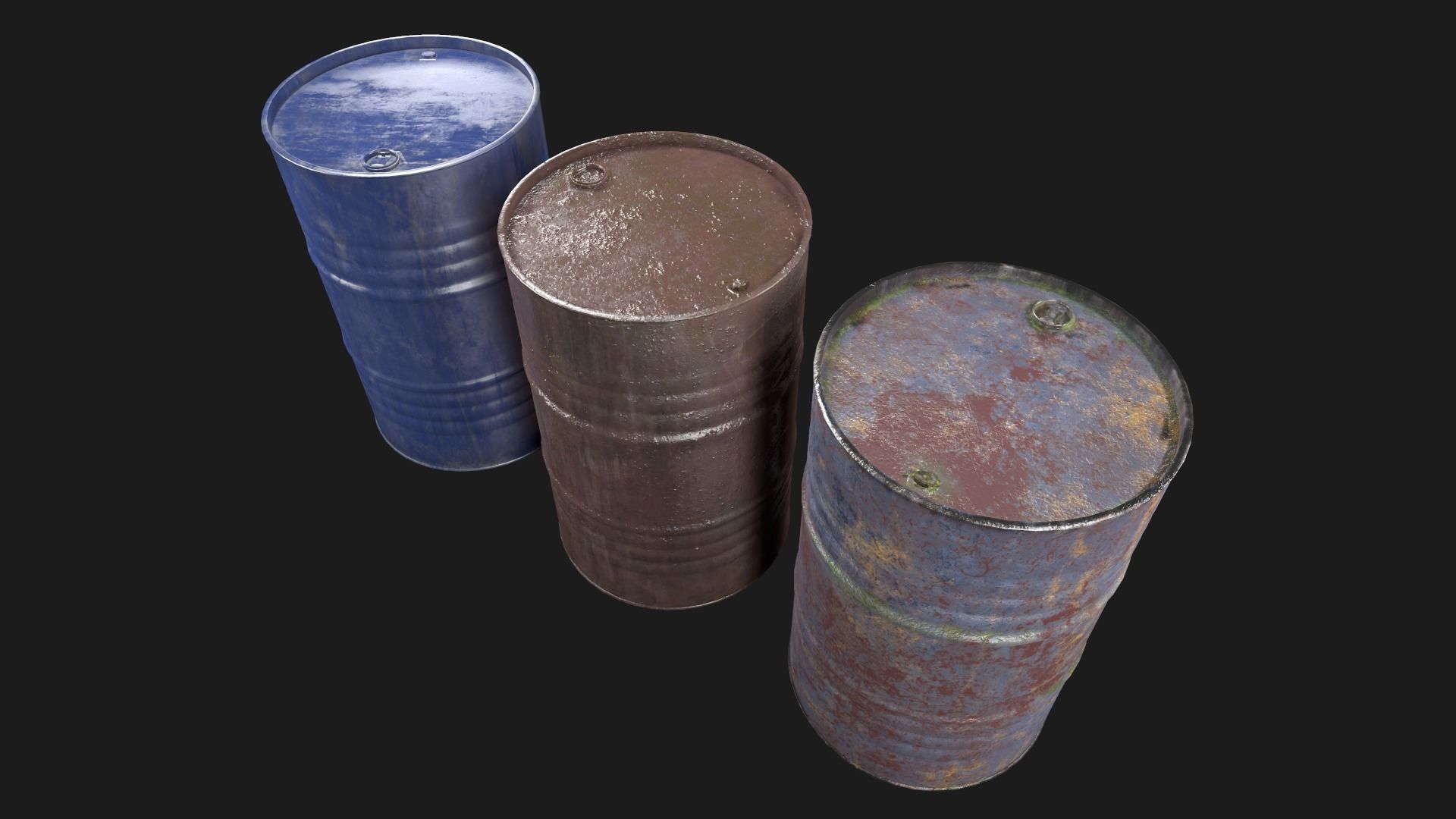 Detailed Barrel Pack Low-poly 3D model_7
