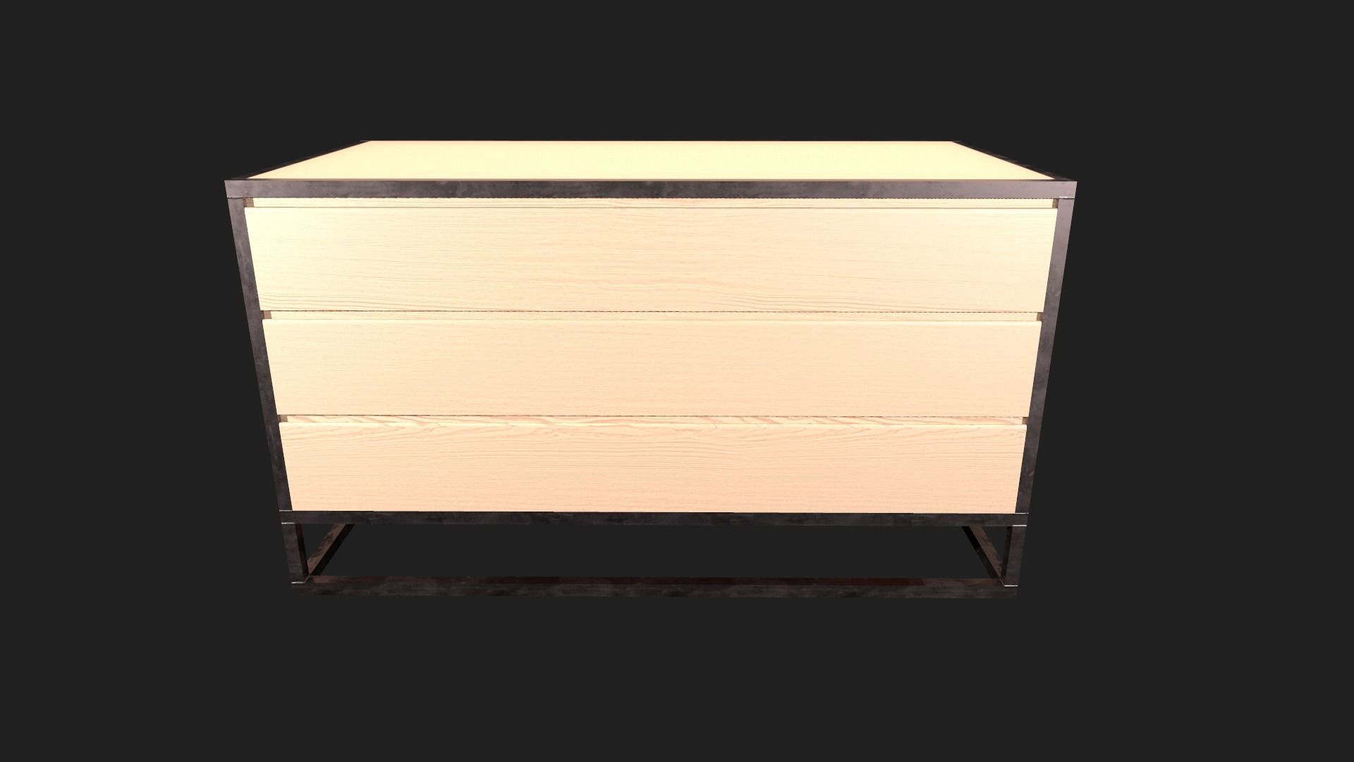 Minimalistic and Modern Openable Chest of Drawers Low-poly 3D model_3