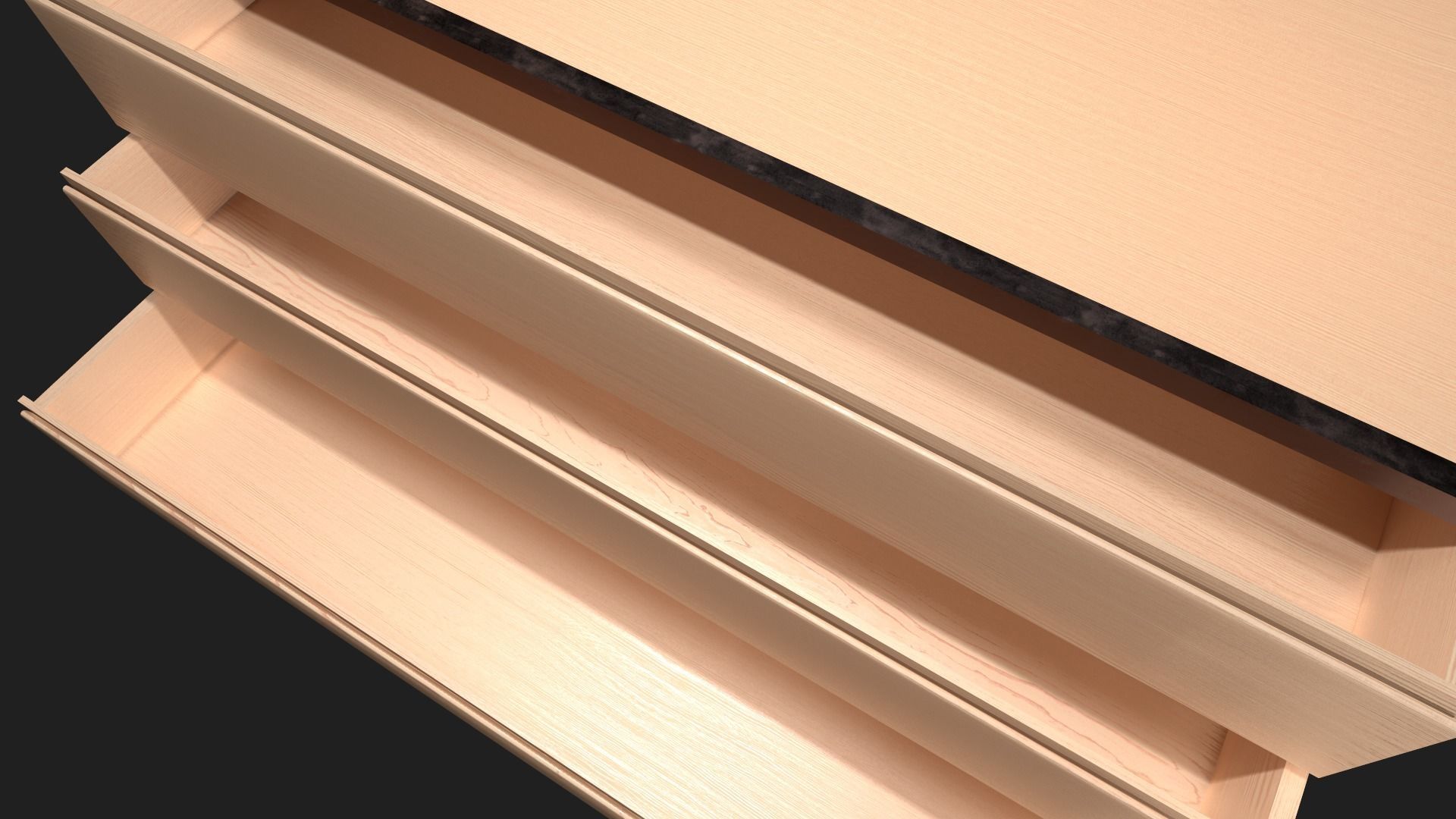 Minimalistic and Modern Openable Chest of Drawers Low-poly 3D model_8