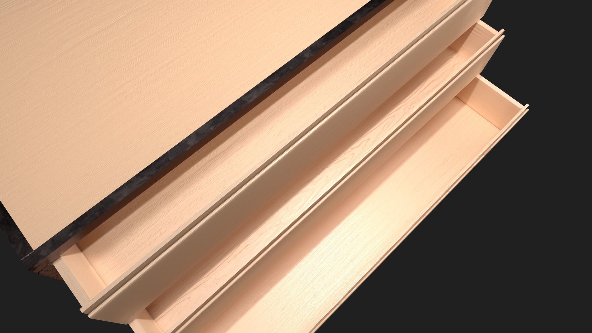 Minimalistic and Modern Openable Chest of Drawers Low-poly 3D model_7