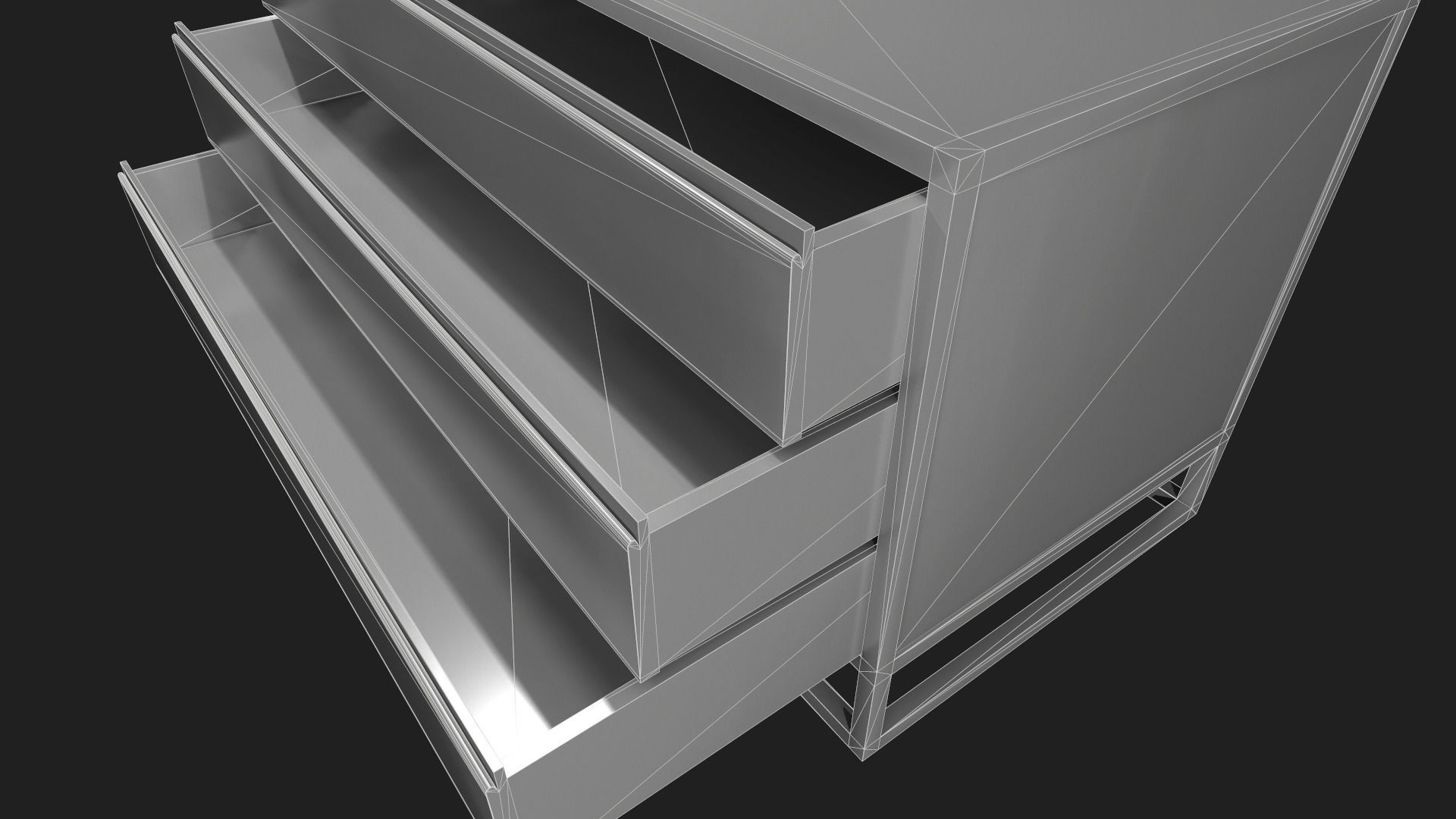 Minimalistic and Modern Openable Chest of Drawers Low-poly 3D model_12
