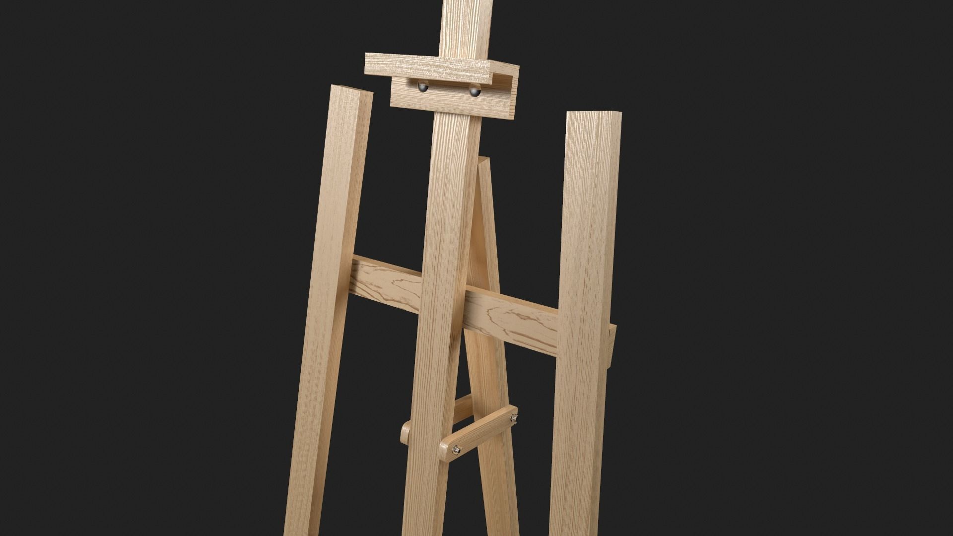 Simple Easel Low-poly 3D model_4