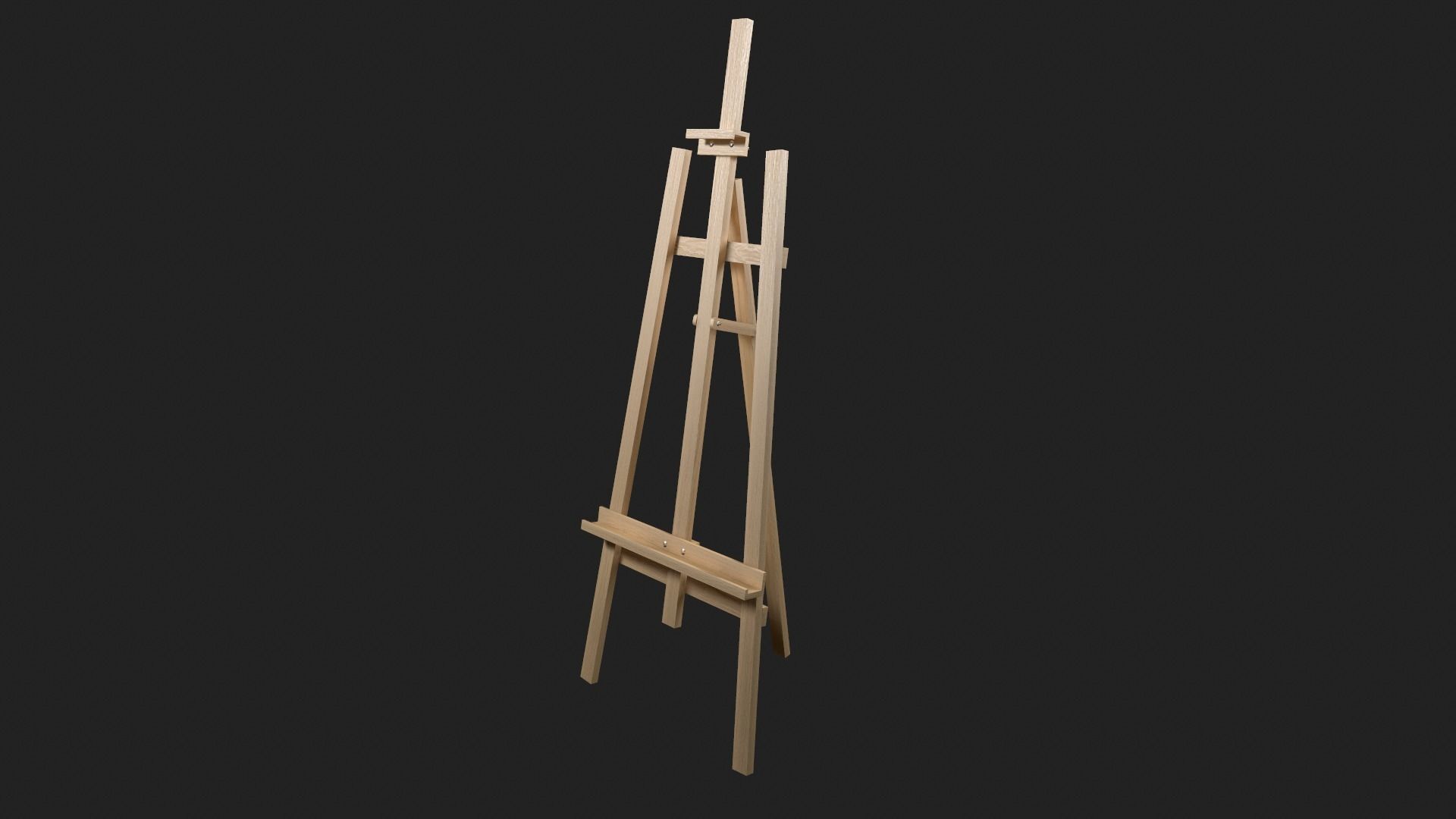 Simple Easel Low-poly 3D model_3
