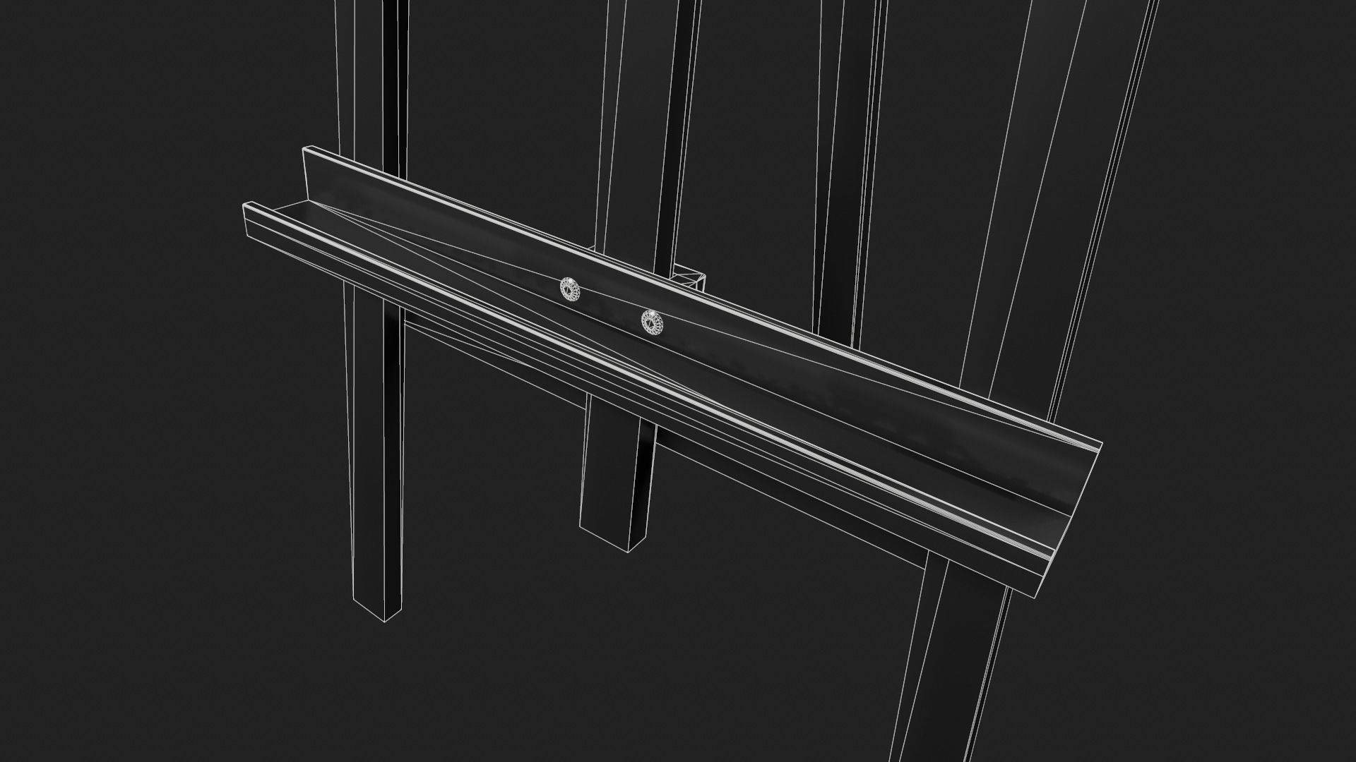 Simple Easel Low-poly 3D model_11