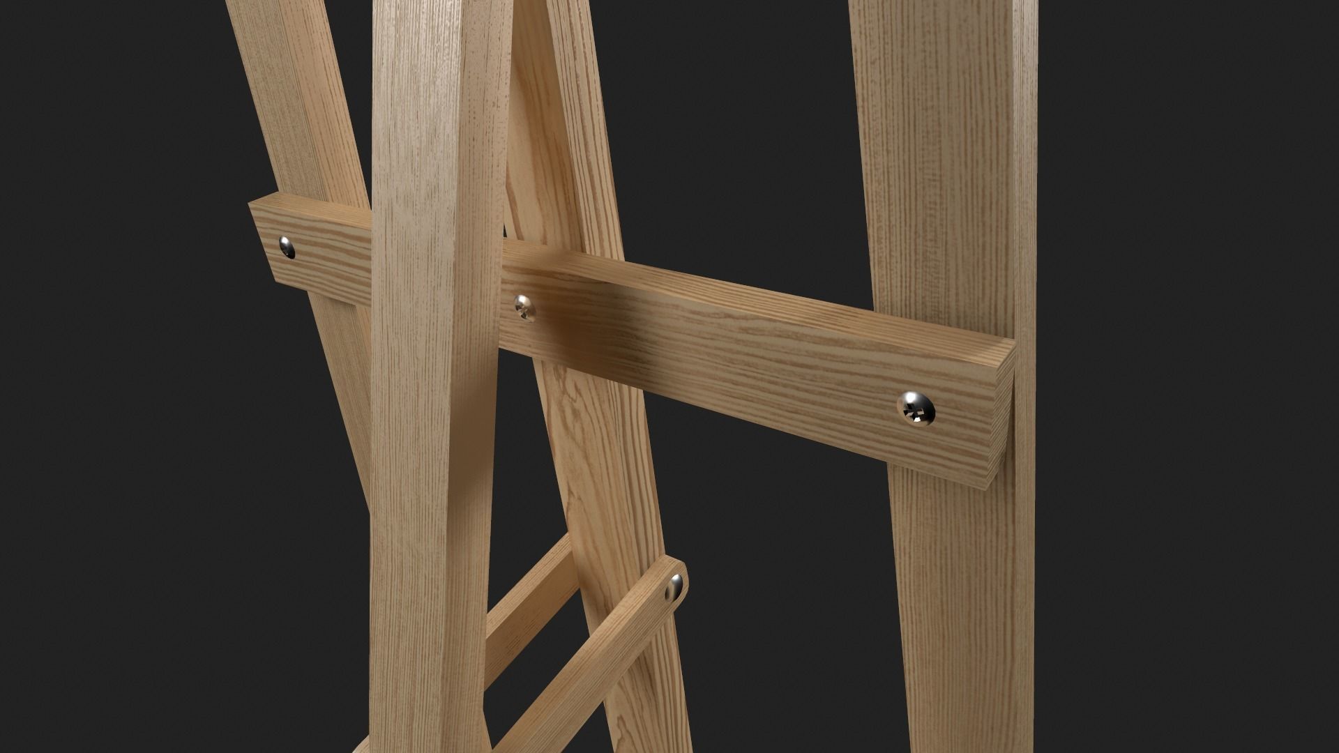 Simple Easel Low-poly 3D model_7