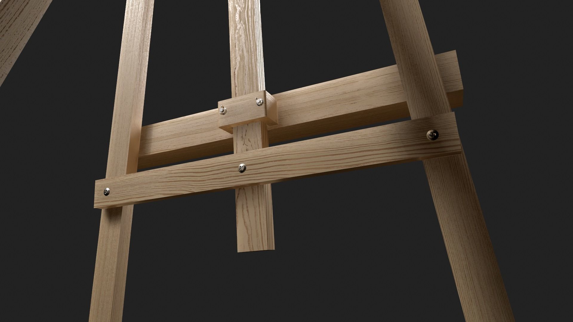 Simple Easel Low-poly 3D model_6