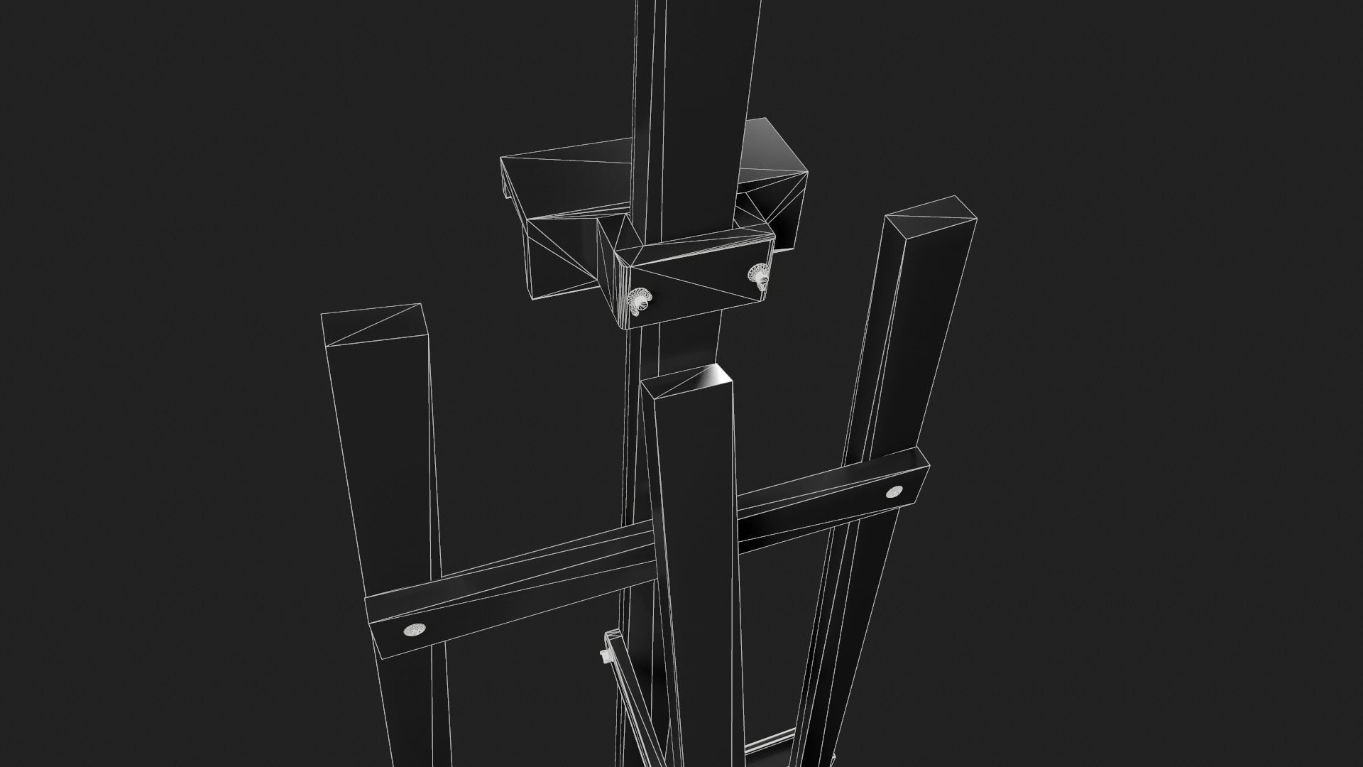 Simple Easel Low-poly 3D model_12
