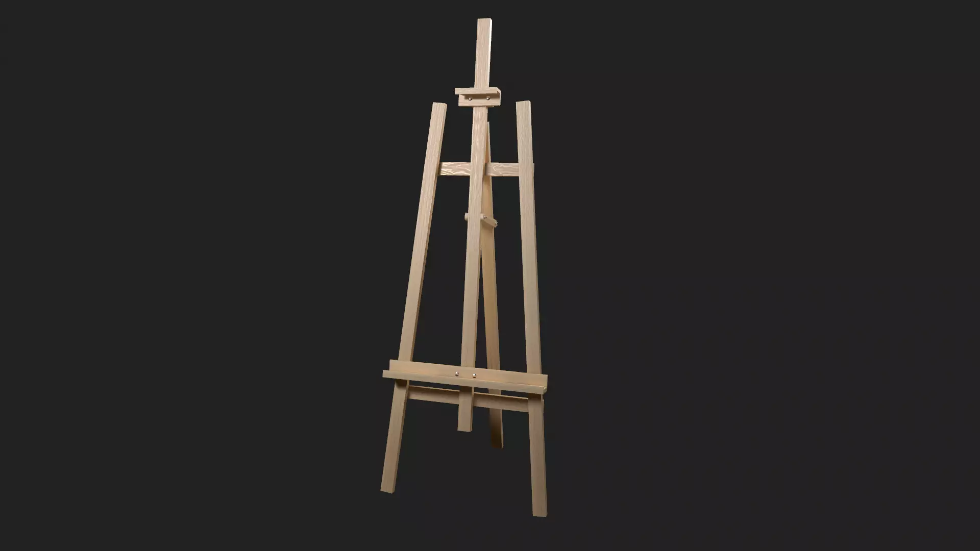 Simple Easel Low-poly 3D model_0