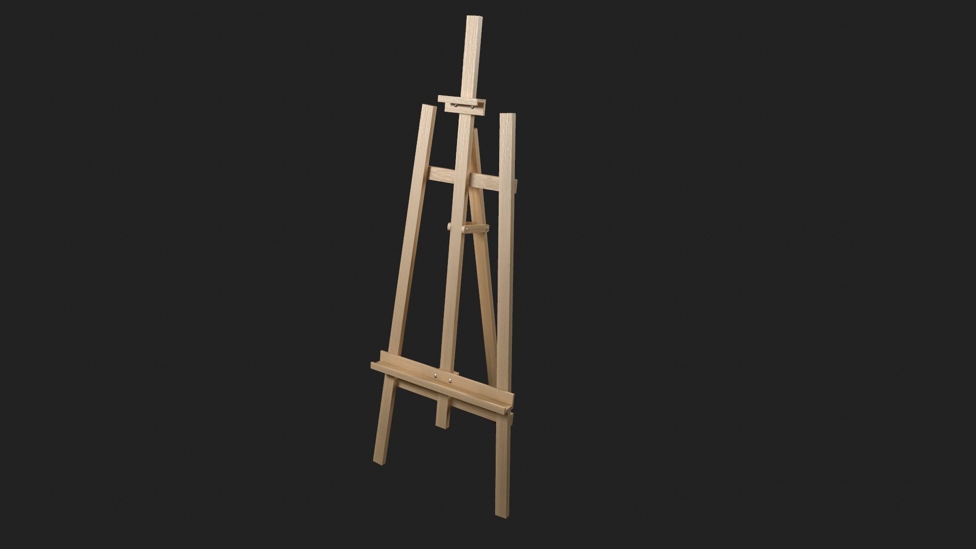 Simple Easel Low-poly 3D model_9