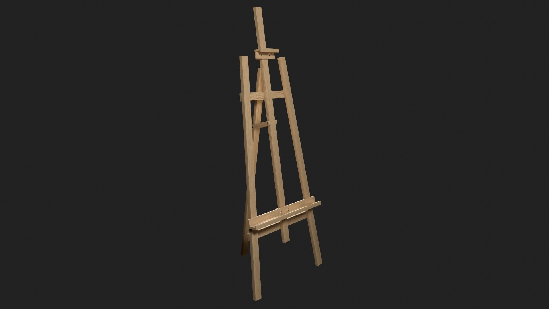 Simple Easel Low-poly 3D model_2