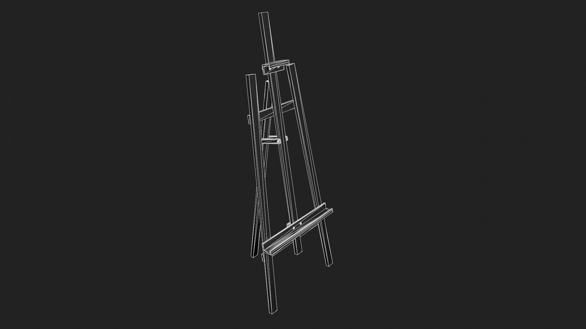 Simple Easel Low-poly 3D model_10