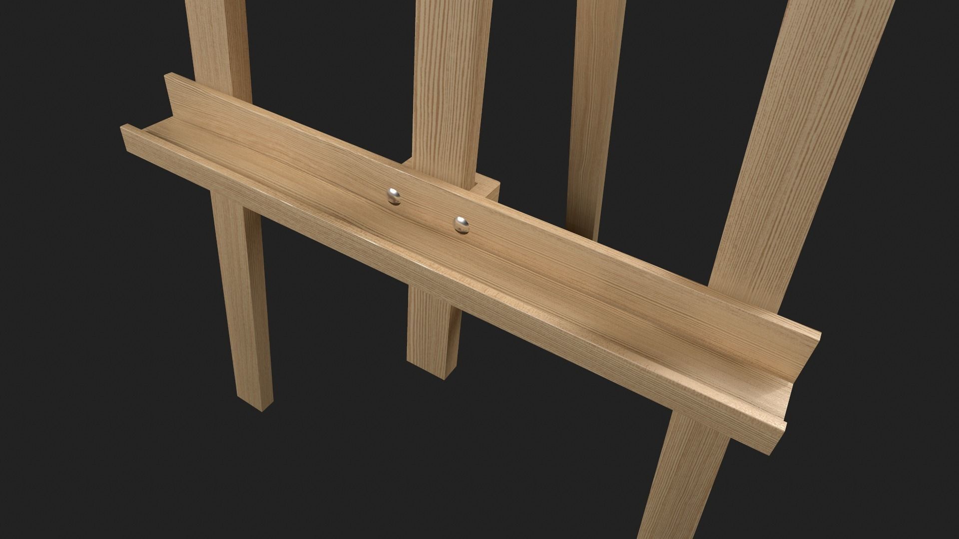 Simple Easel Low-poly 3D model_5