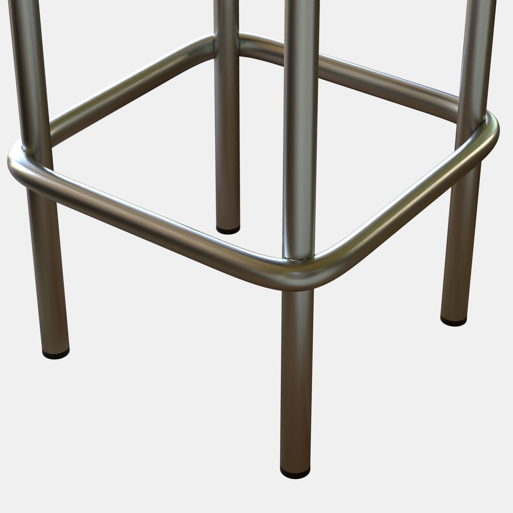 Bar Stool Leather Low-poly 3D model_7
