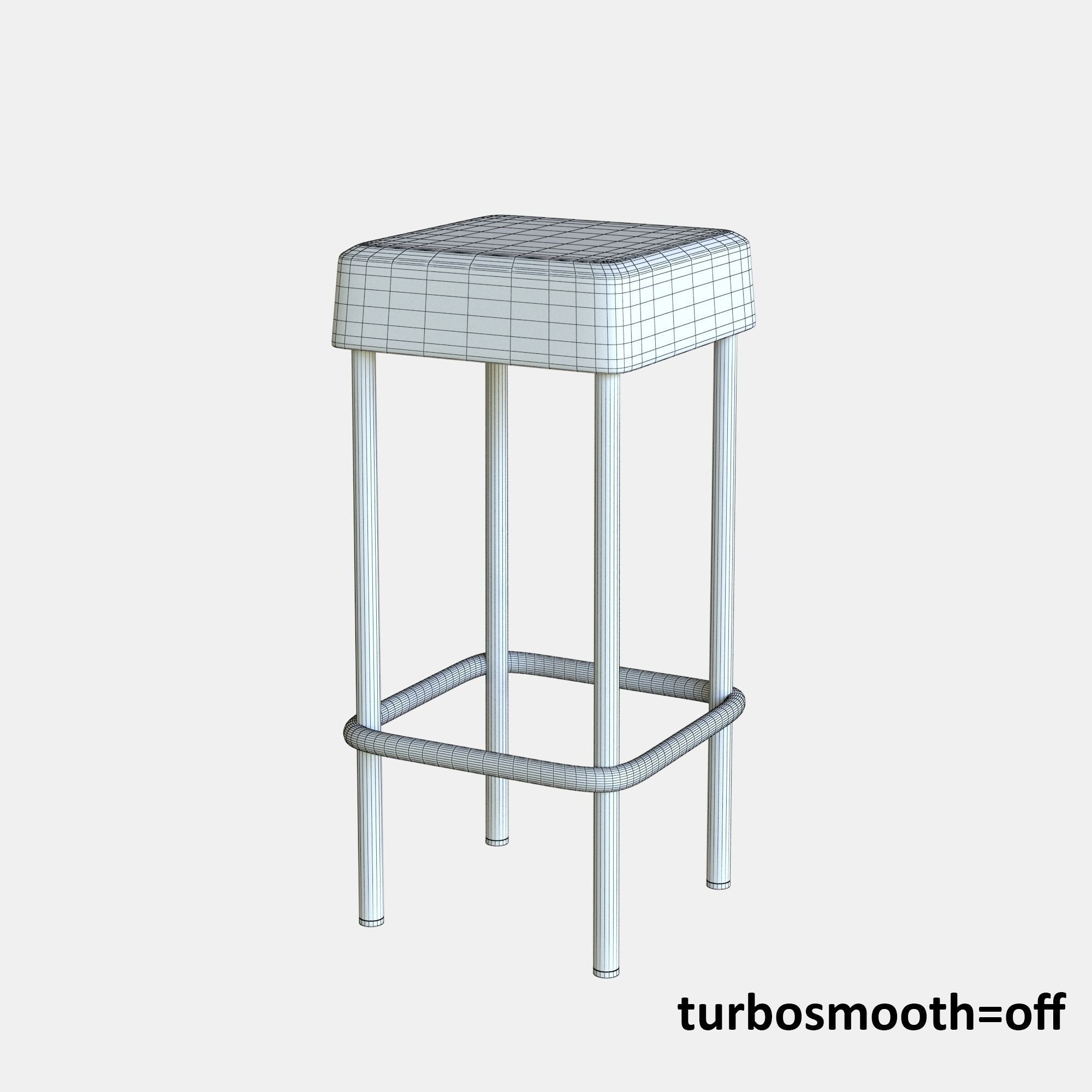 Bar Stool Leather Low-poly 3D model_13