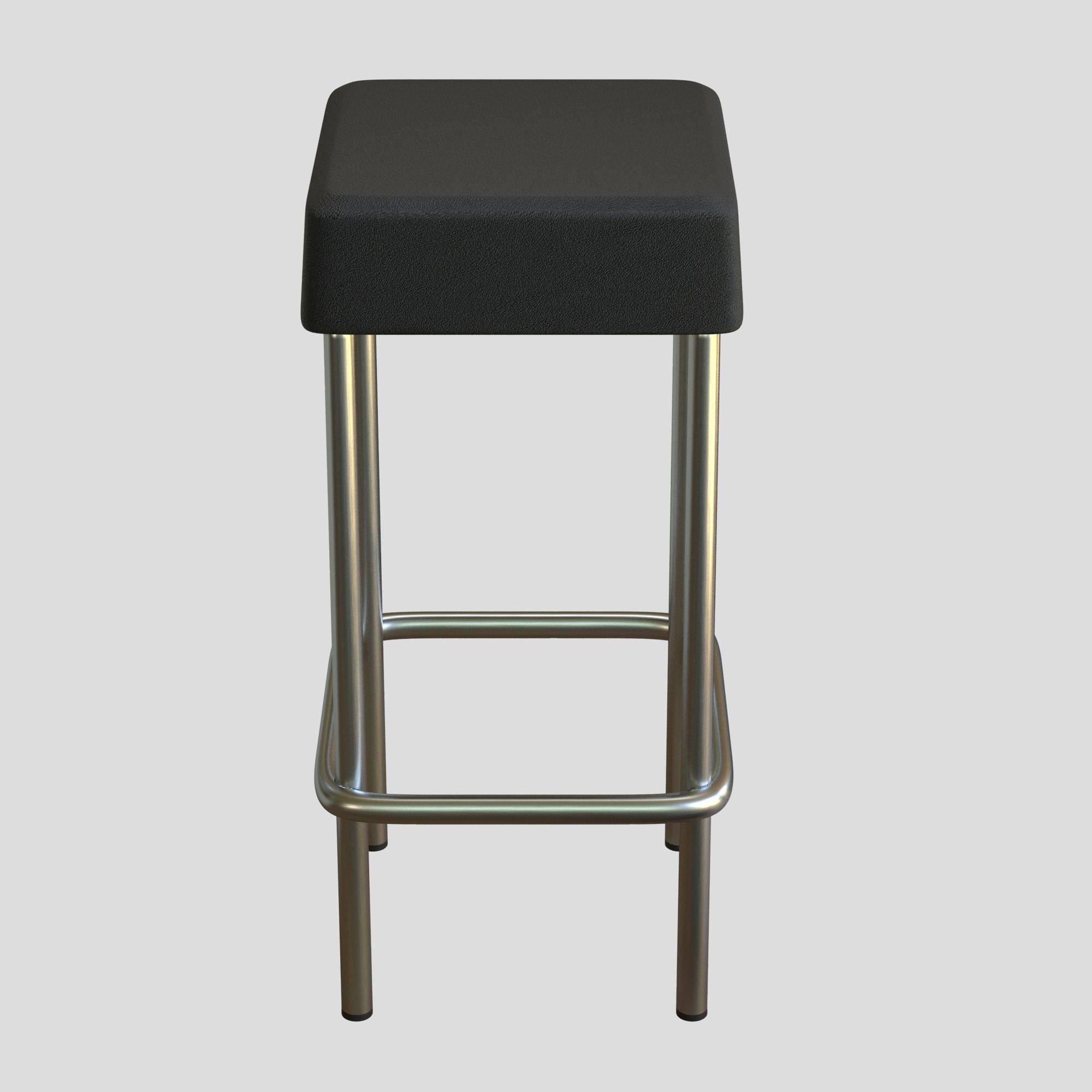 Bar Stool Leather Low-poly 3D model_3
