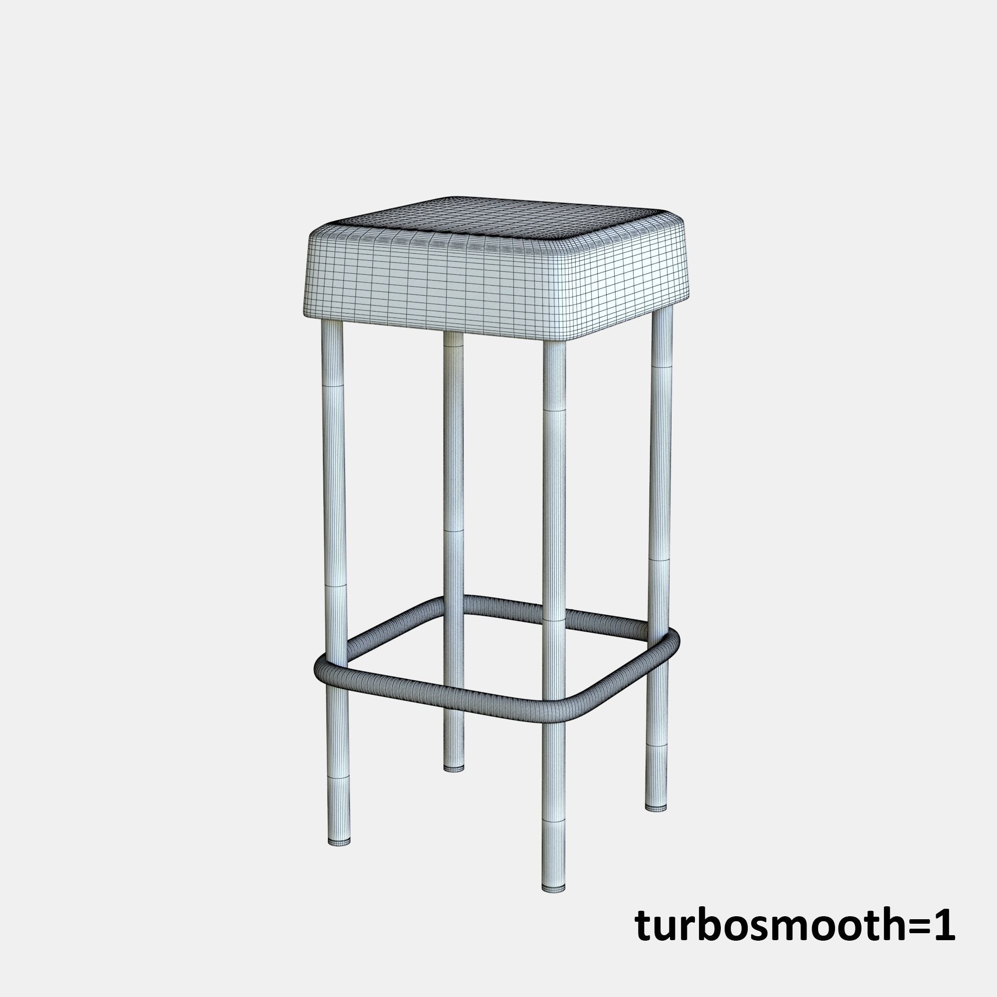 Bar Stool Leather Low-poly 3D model_14