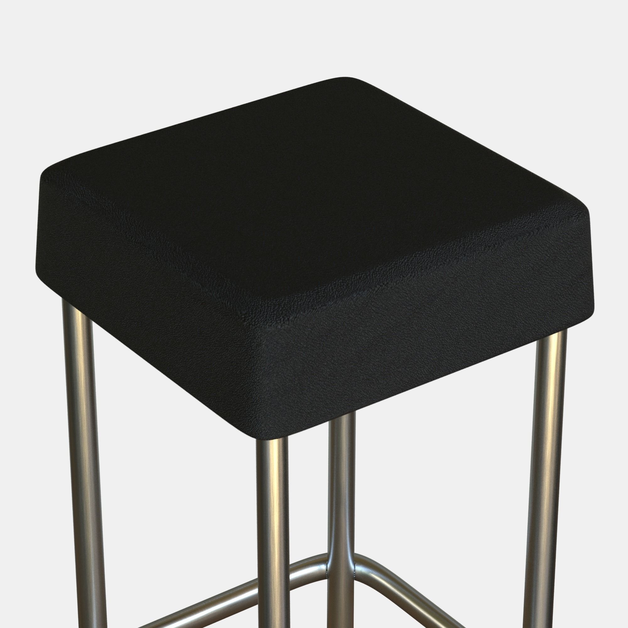 Bar Stool Leather Low-poly 3D model_6