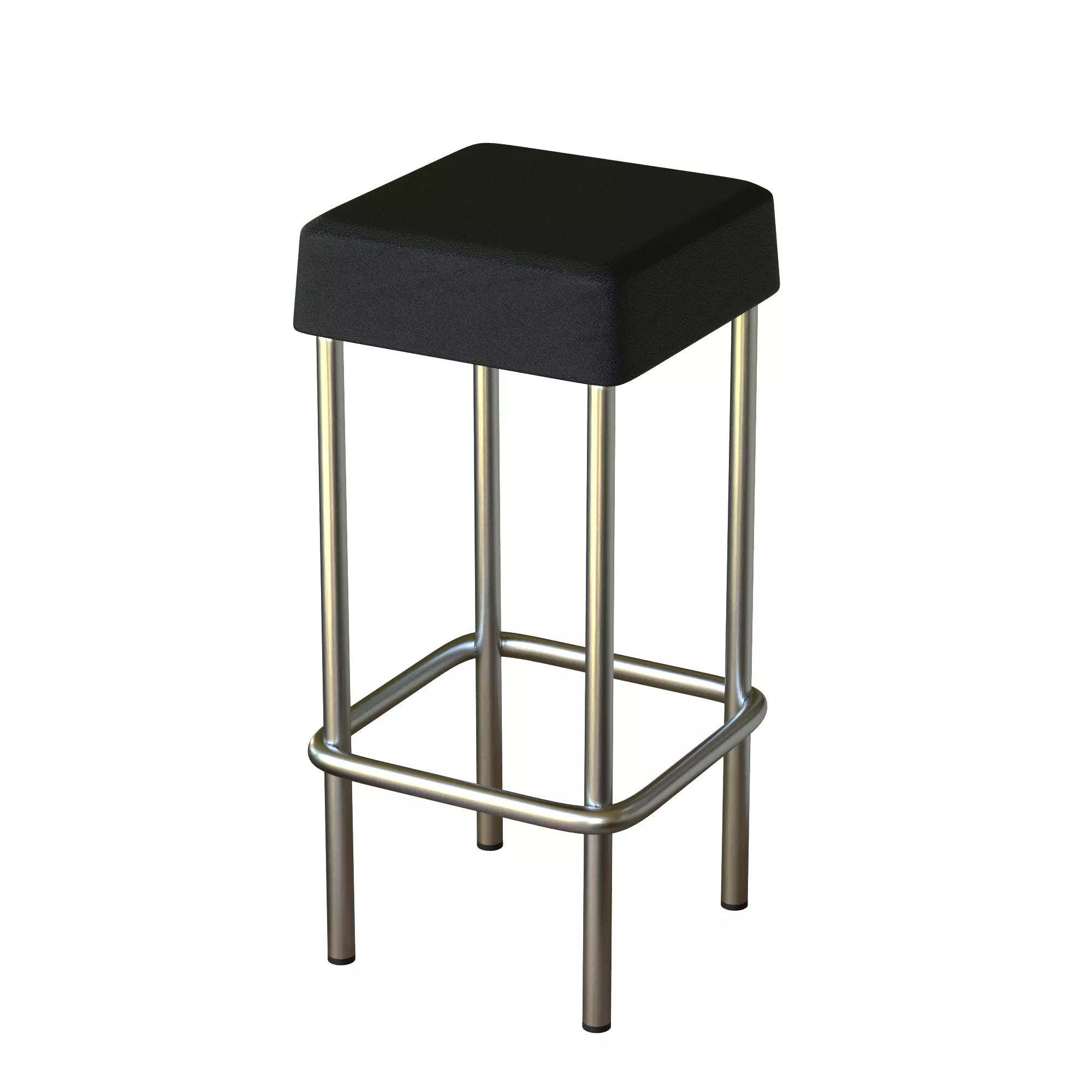 Bar Stool Leather Low-poly 3D model_0