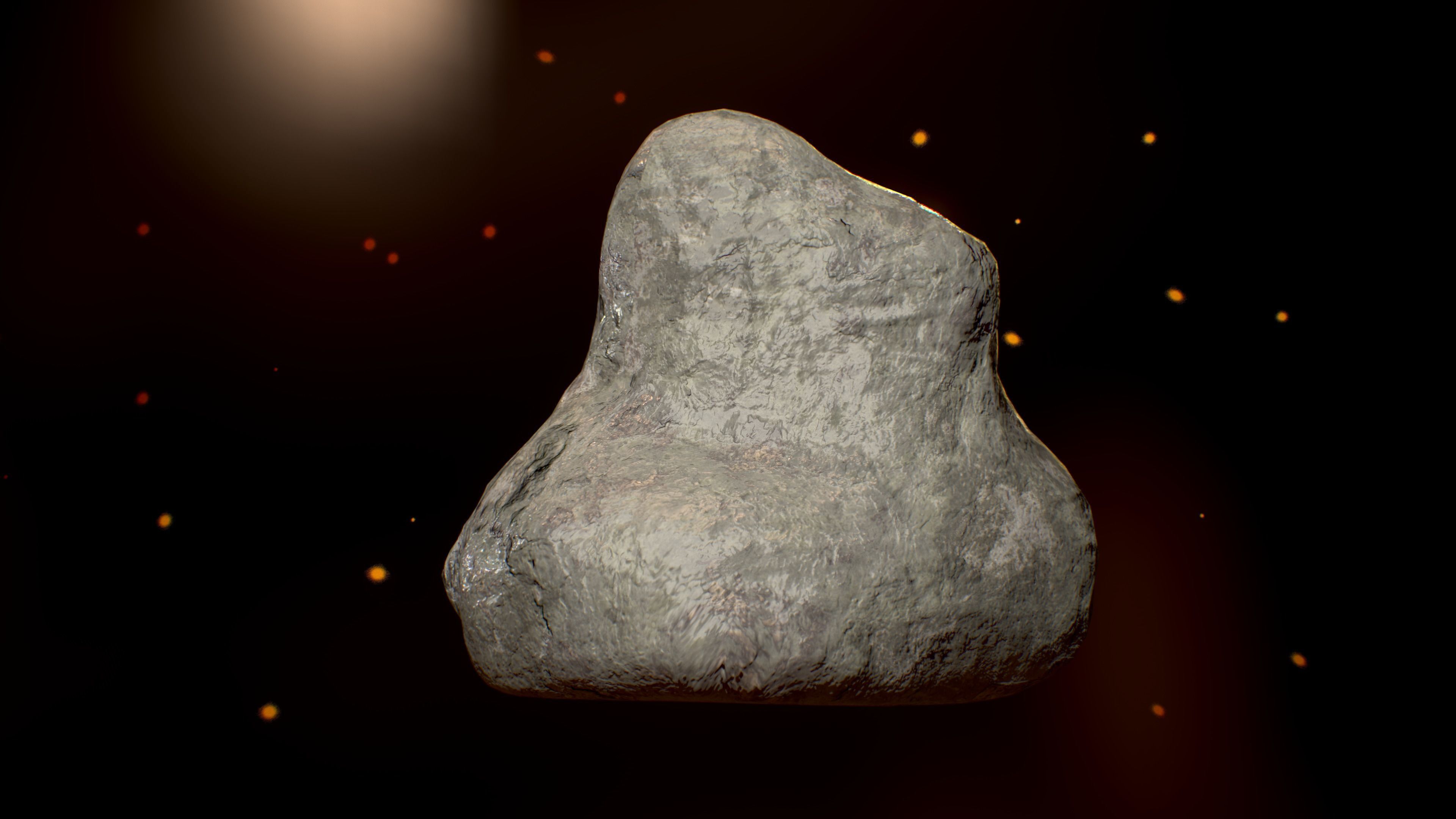 Rock-4 rock floating in air Low-poly 3D model_4