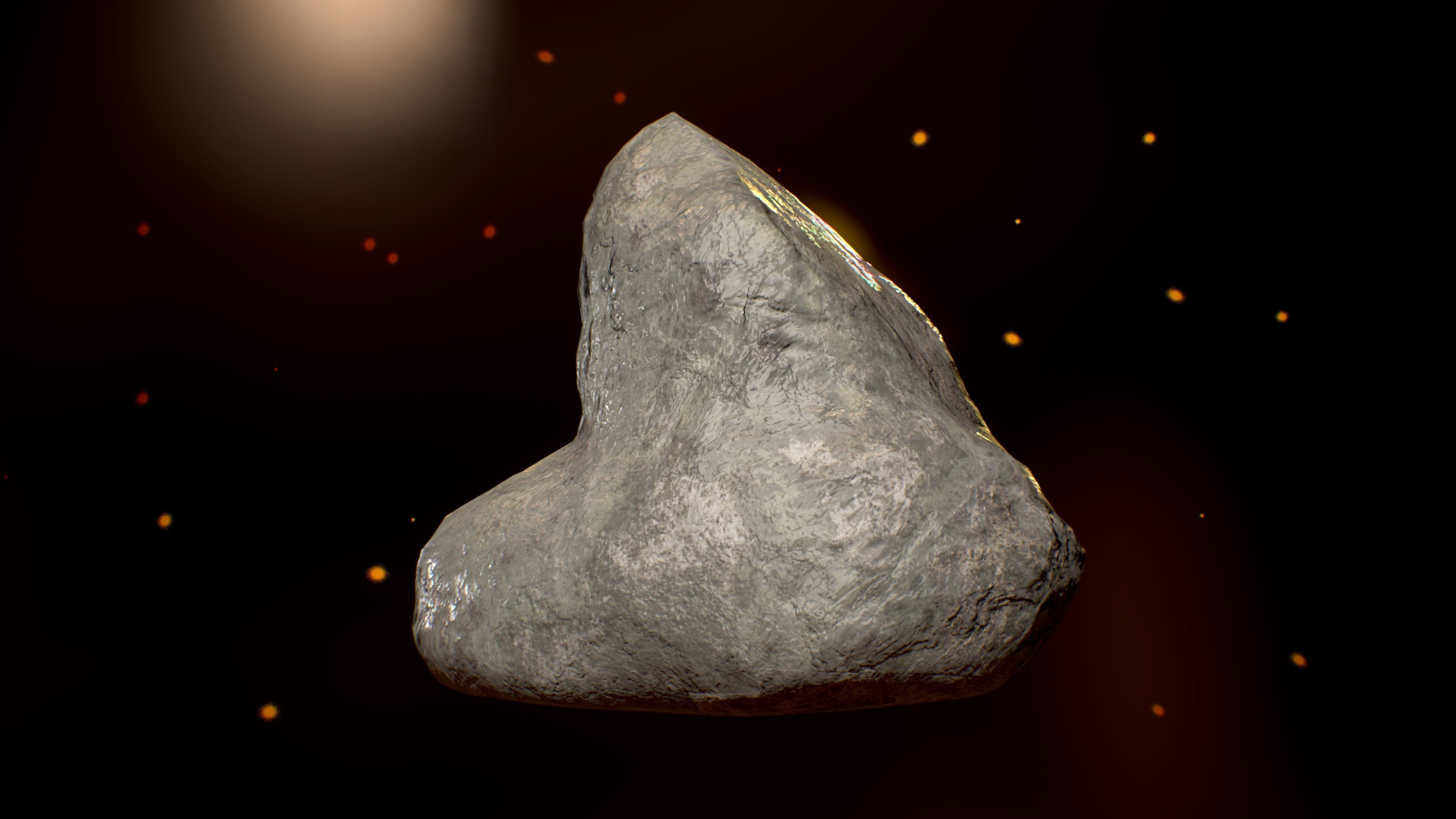 Rock-4 rock floating in air Low-poly 3D model_6