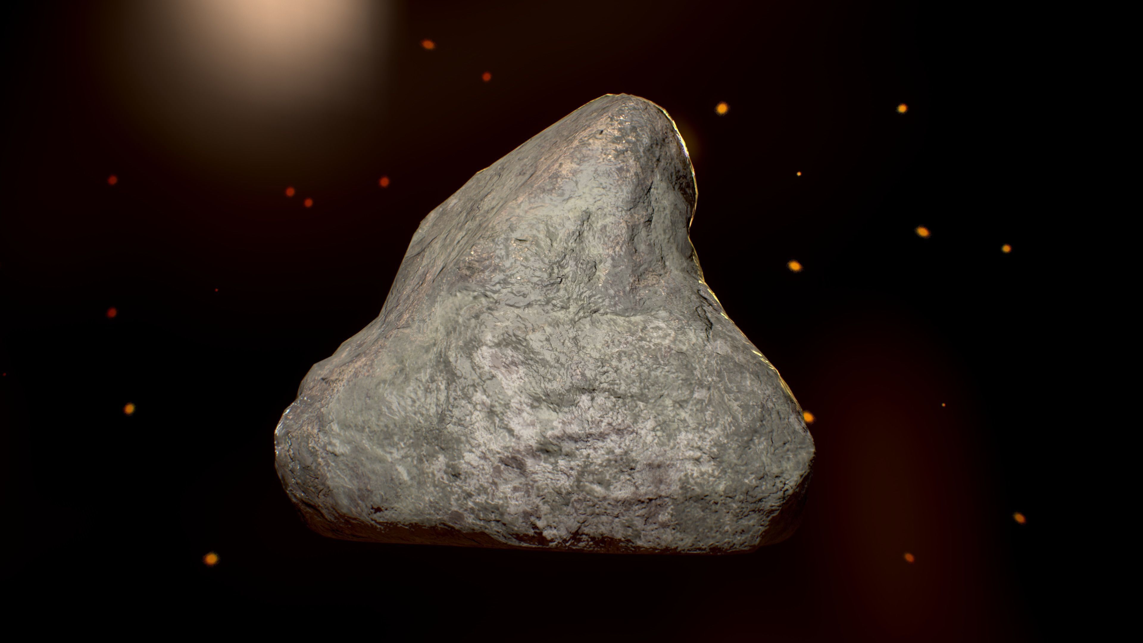 Rock-4 rock floating in air Low-poly 3D model_1