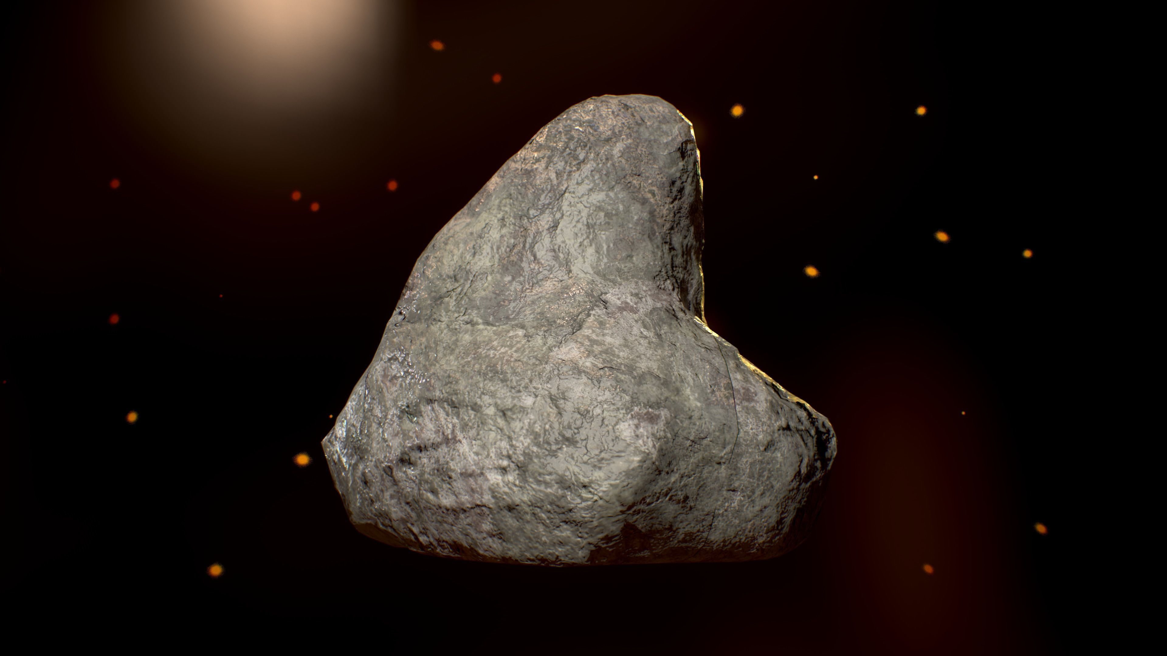 Rock-4 rock floating in air Low-poly 3D model_2