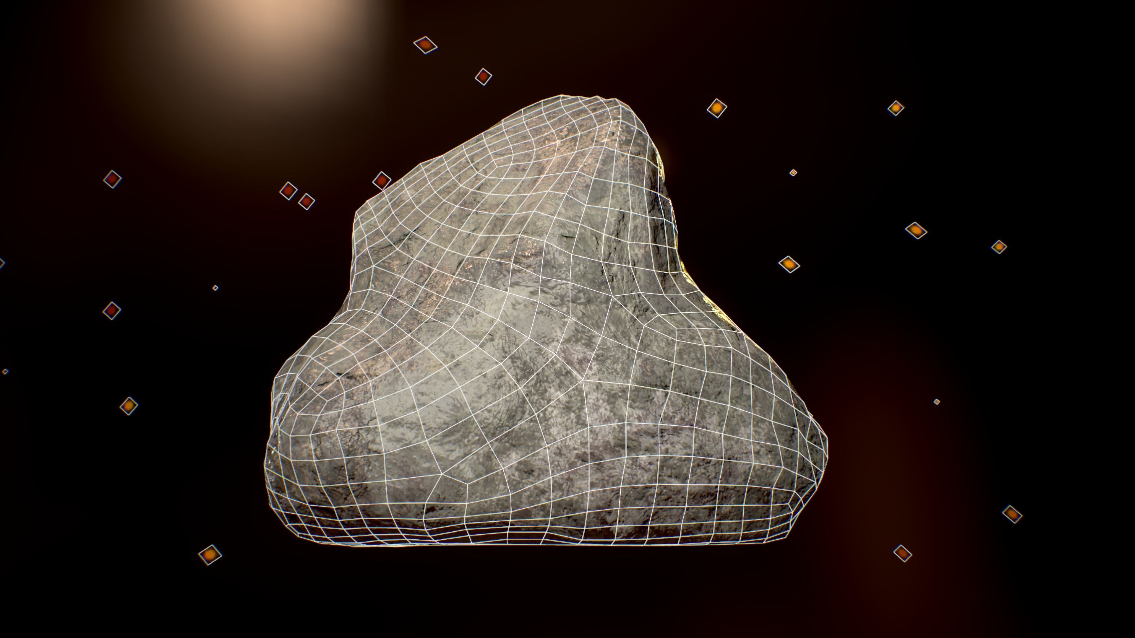 Rock-4 rock floating in air Low-poly 3D model_8
