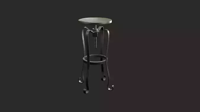 Bar Stool Low-poly 3D model