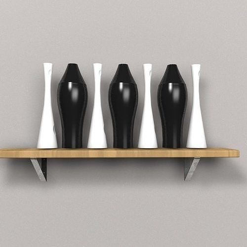 shelf with vases 3D model